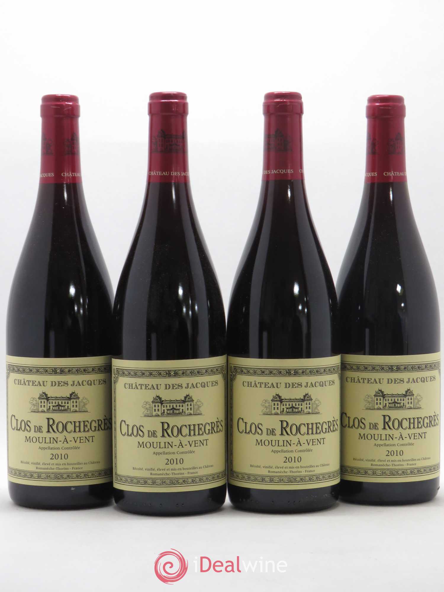 Moulin-à-Vent Clos de Rochegrès Château des Jacques 2010 - Lot de 4 bouteilles - 0