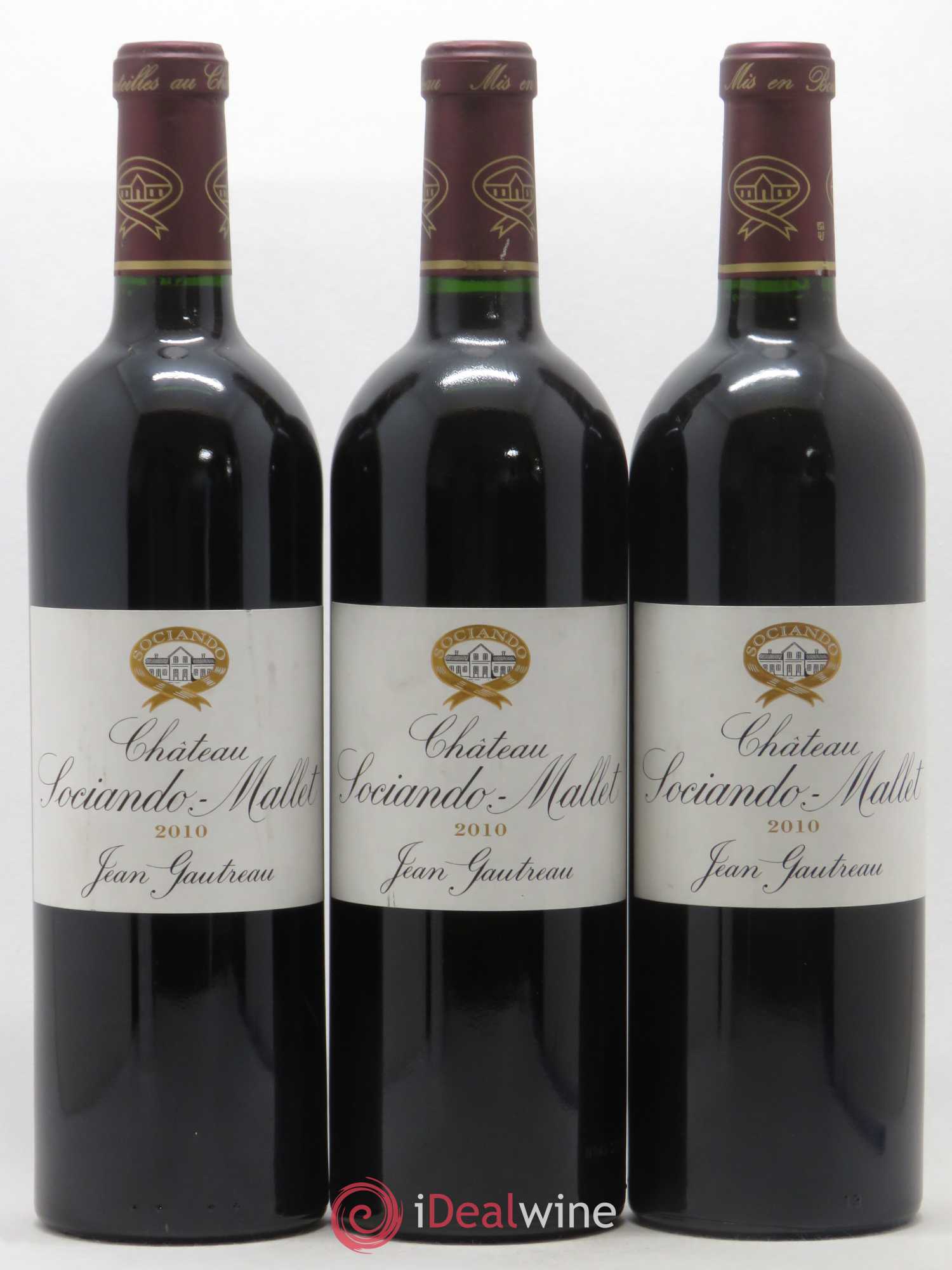 Château Sociando Mallet 2010 - Lot de 3 bouteilles - 0