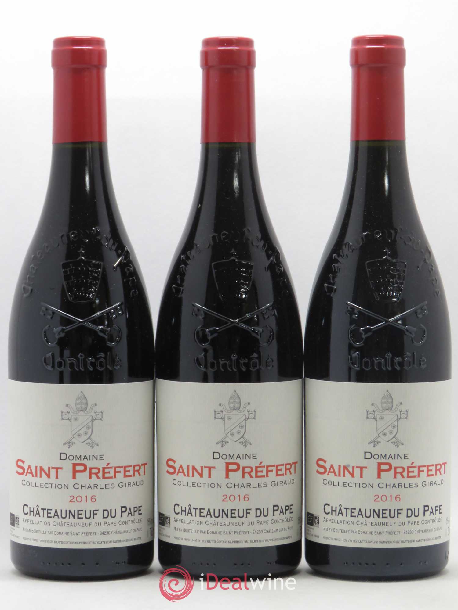 Châteauneuf-du-Pape Collection Charles Giraud Domaine Saint-Préfert 2016 - Lot de 3 bouteilles - 0