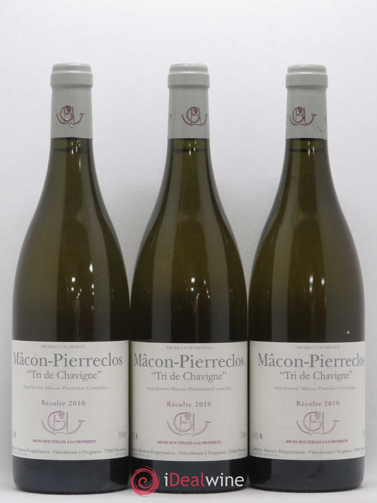 Mâcon-Pierreclos Tri de Chavigne Guffens-Heynen 2010 - Lot de 3 bouteilles - 0