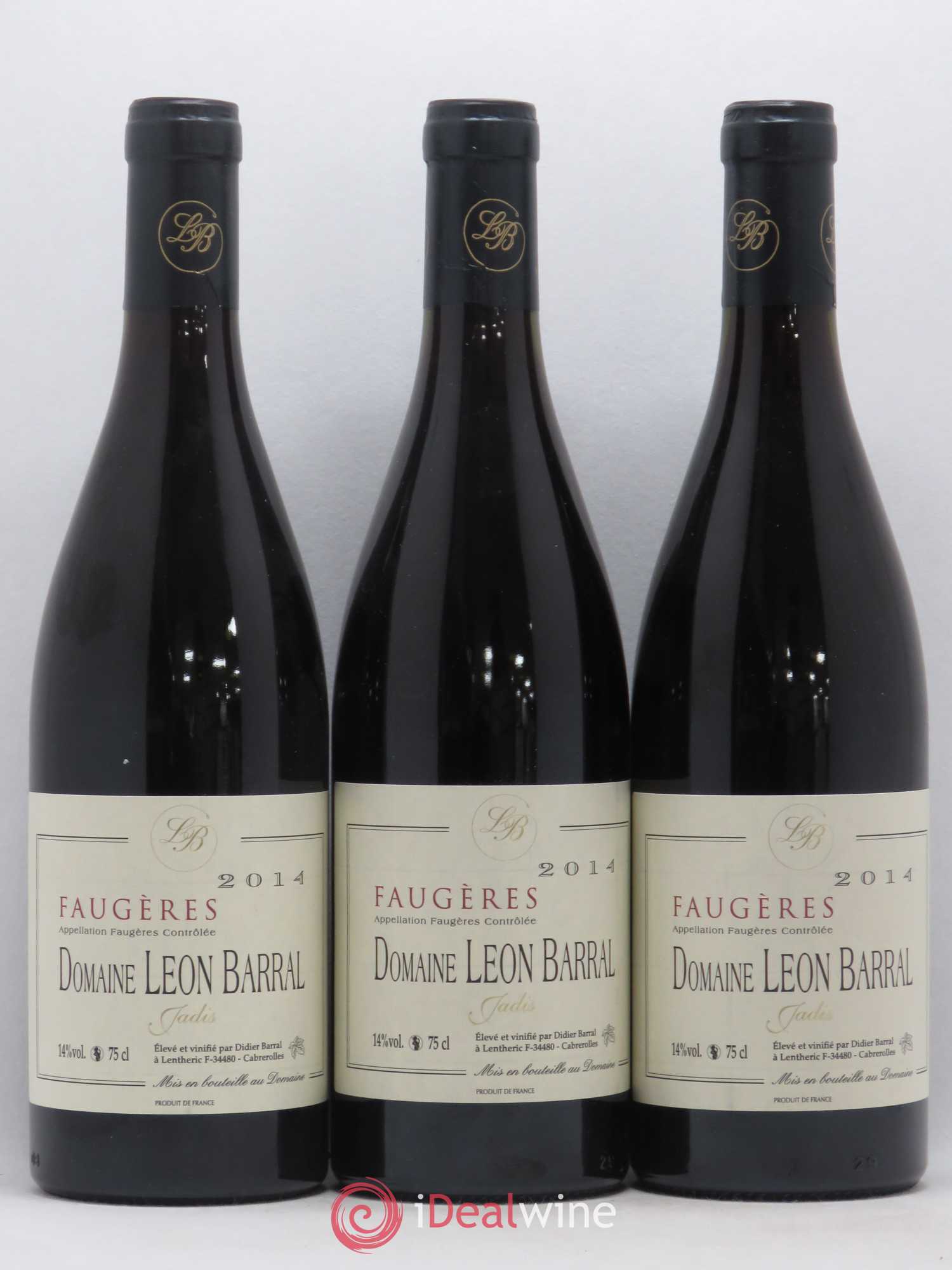 Faugères Jadis Domaine Léon Barral 2014 - Lot de 3 bouteilles - 0
