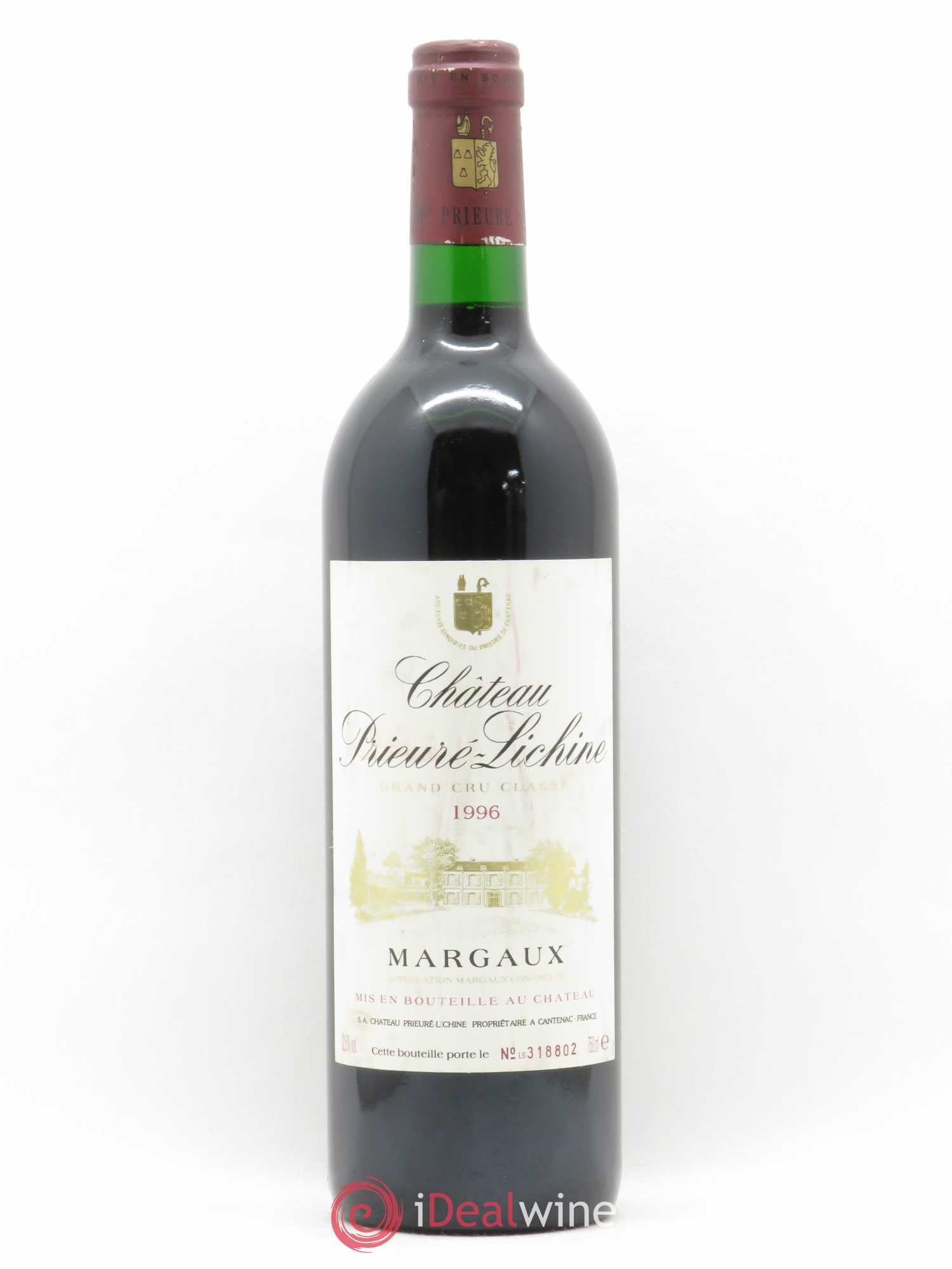 Château Prieuré Lichine 4ème Grand Cru Classé 1996 - Lot de 1 bouteille - 0
