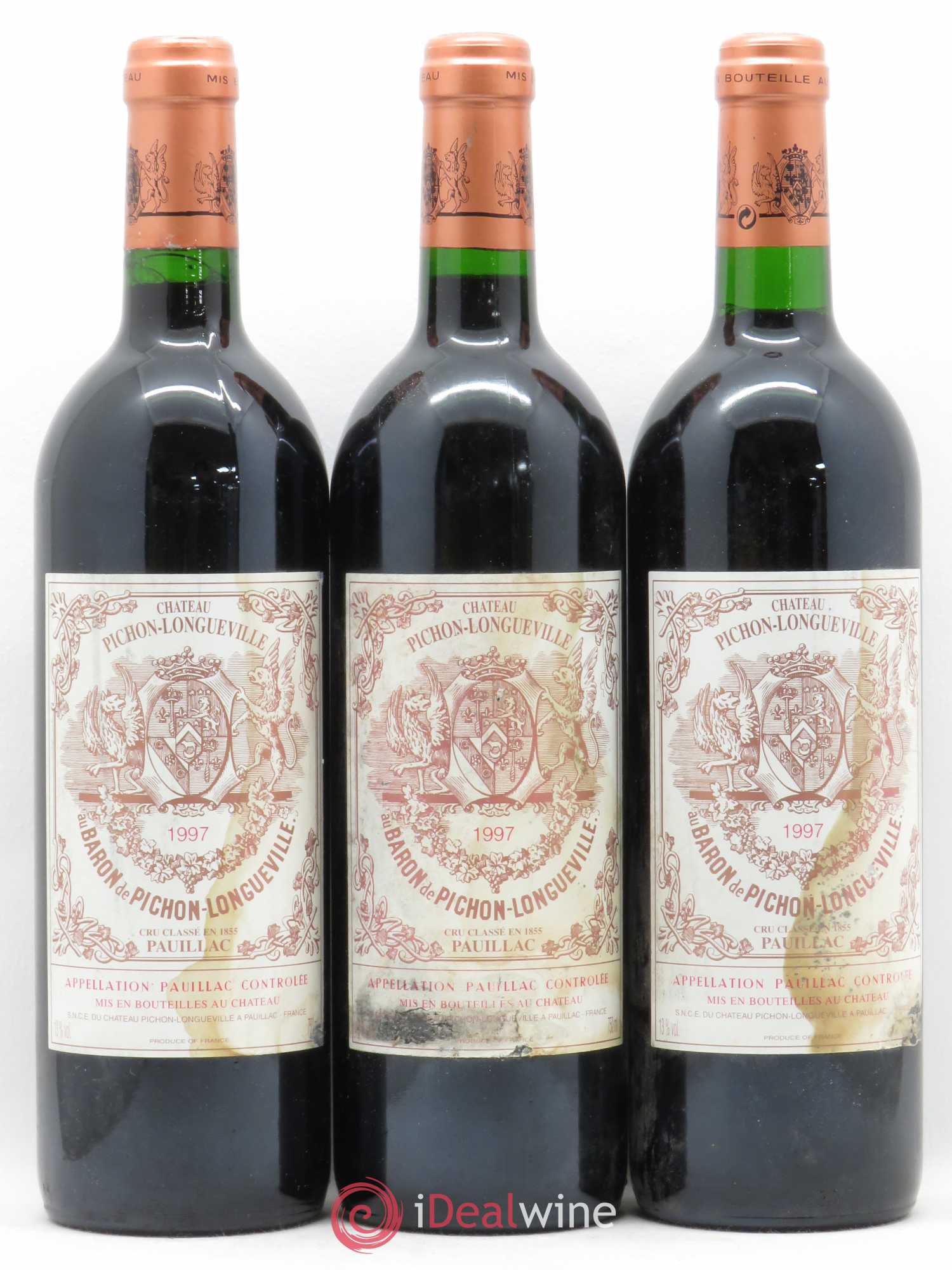 Pichon Longueville Baron 2ème Grand Cru Classé 1997 - Lot de 3 bouteilles - 0