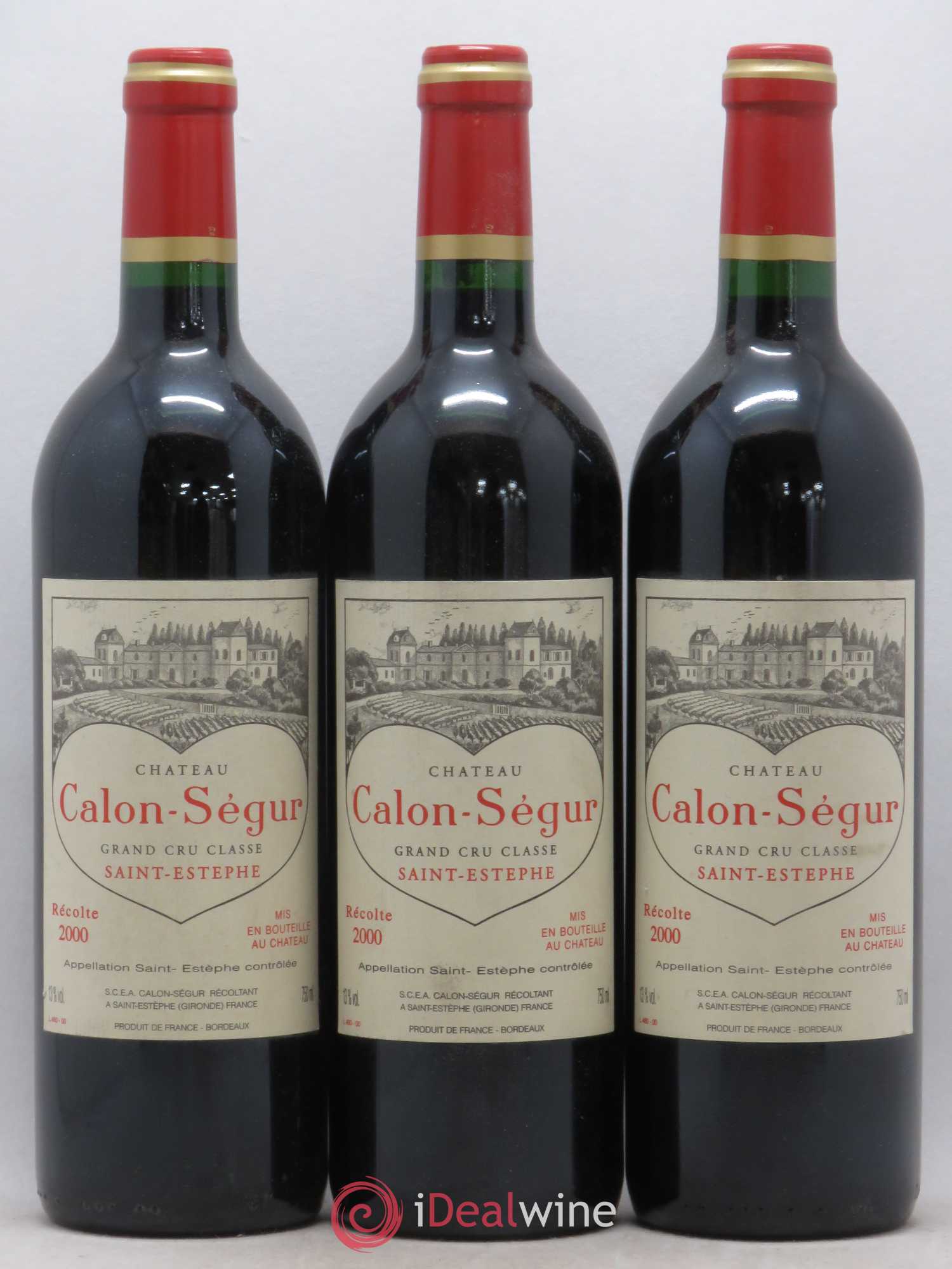 Château Calon Ségur 3ème Grand Cru Classé 2000 - Lot de 3 bouteilles - 0
