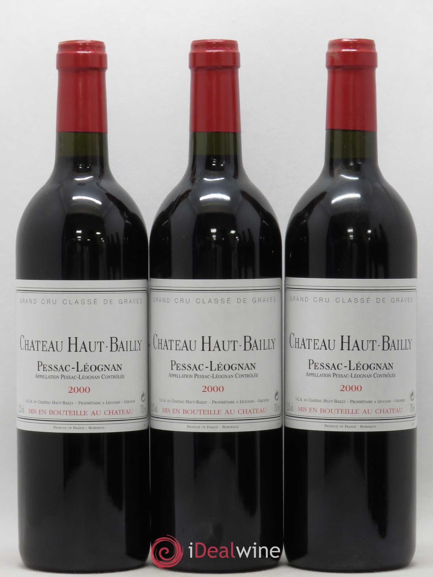 Château Haut-Bailly Cru Classé de Graves 2000 - Lot de 3 bouteilles - 0