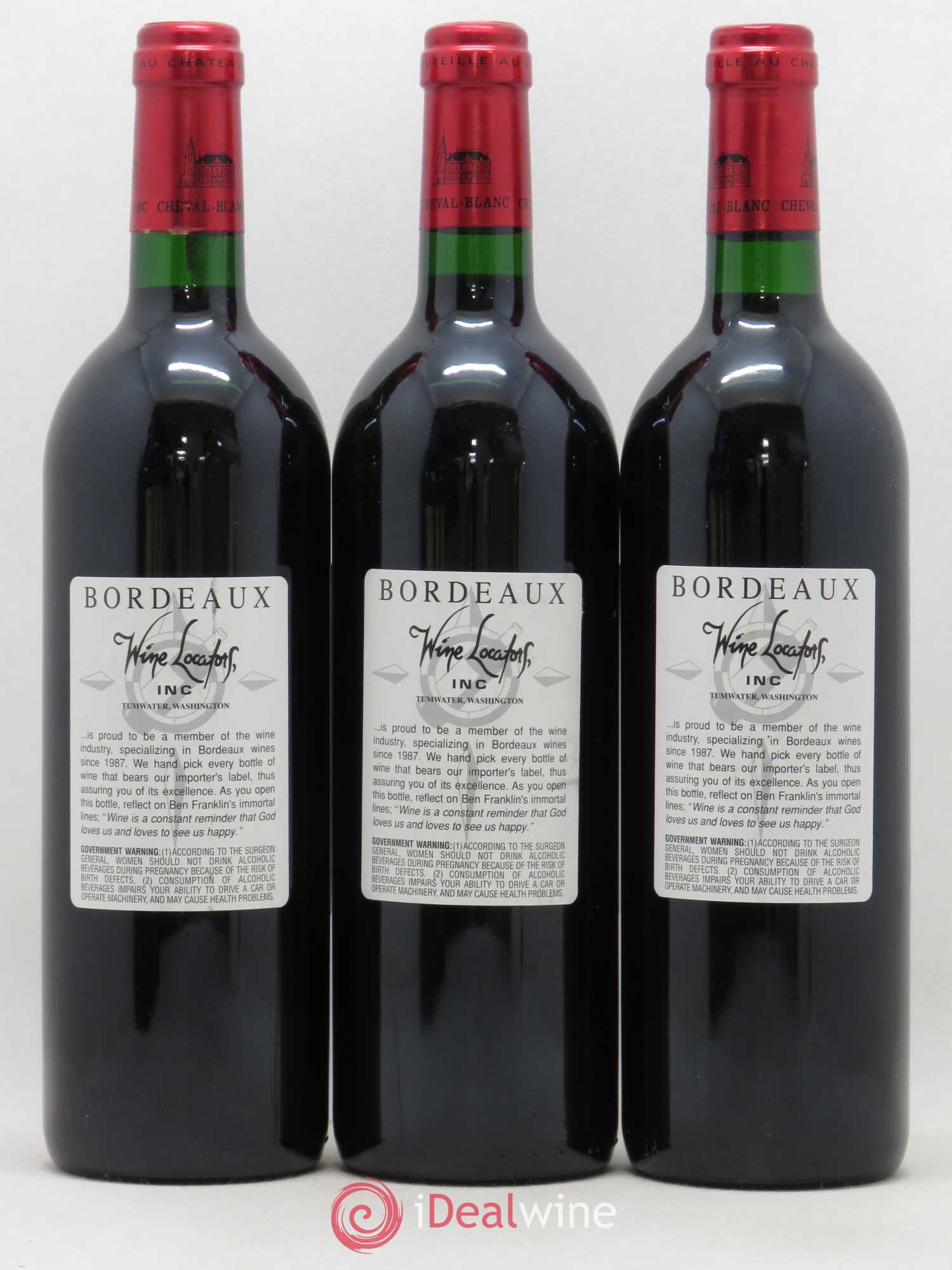 Château Cheval Blanc 1er Grand Cru Classé A 2000 - Lot de 3 bouteilles - 1