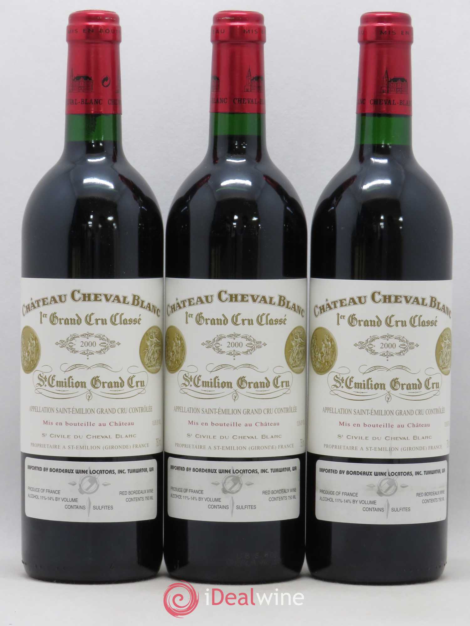 Château Cheval Blanc 1er Grand Cru Classé A 2000 - Lot de 3 bouteilles - 0