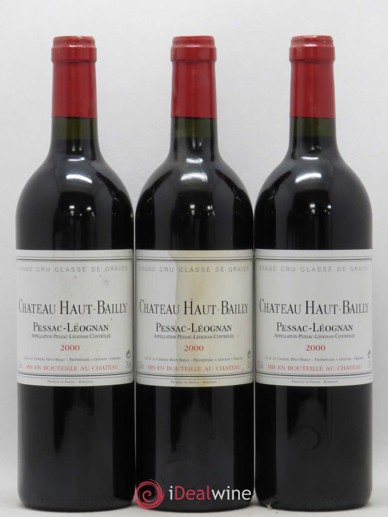 Château Haut-Bailly Cru Classé de Graves 2000 - Lot de 3 bouteilles - 0