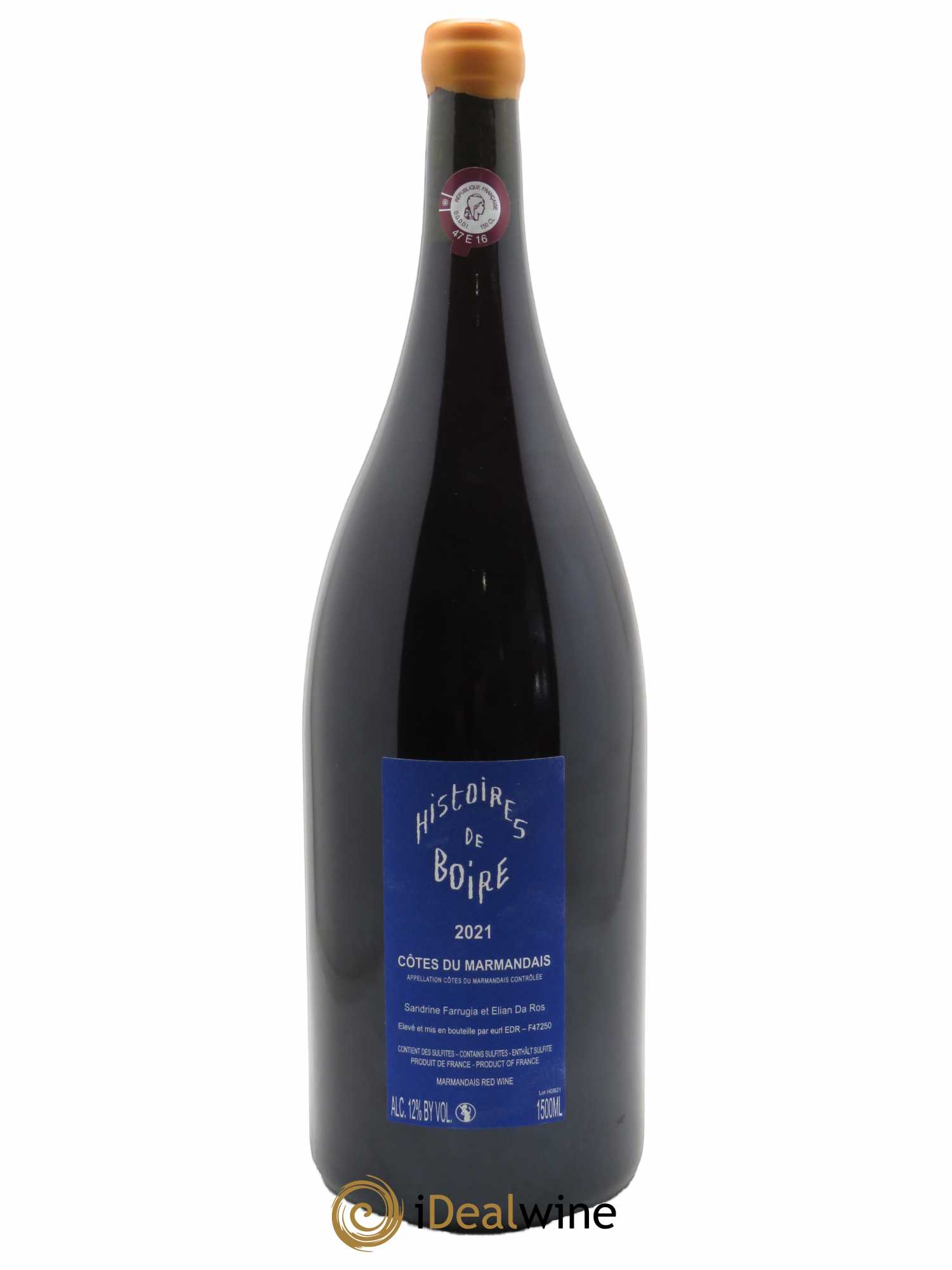 Côtes du Marmandais Histoires de Boire Elian Da Ros (Domaine) 2021 - Lot de 1 magnum - 1