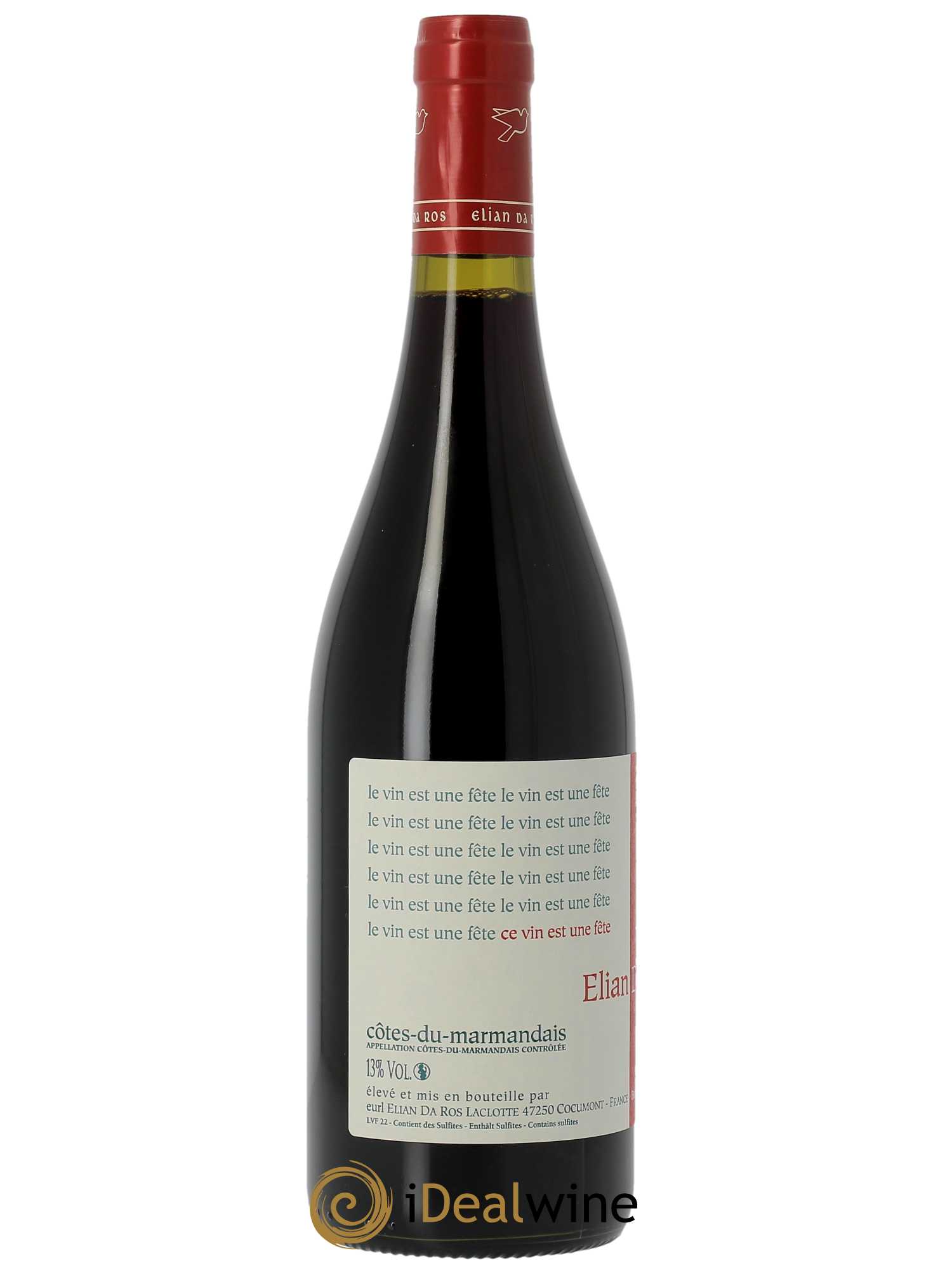 Côtes du Marmandais Le vin est une fête Elian Da Ros (Domaine)   2022 - Lot of 1 bottle - 1