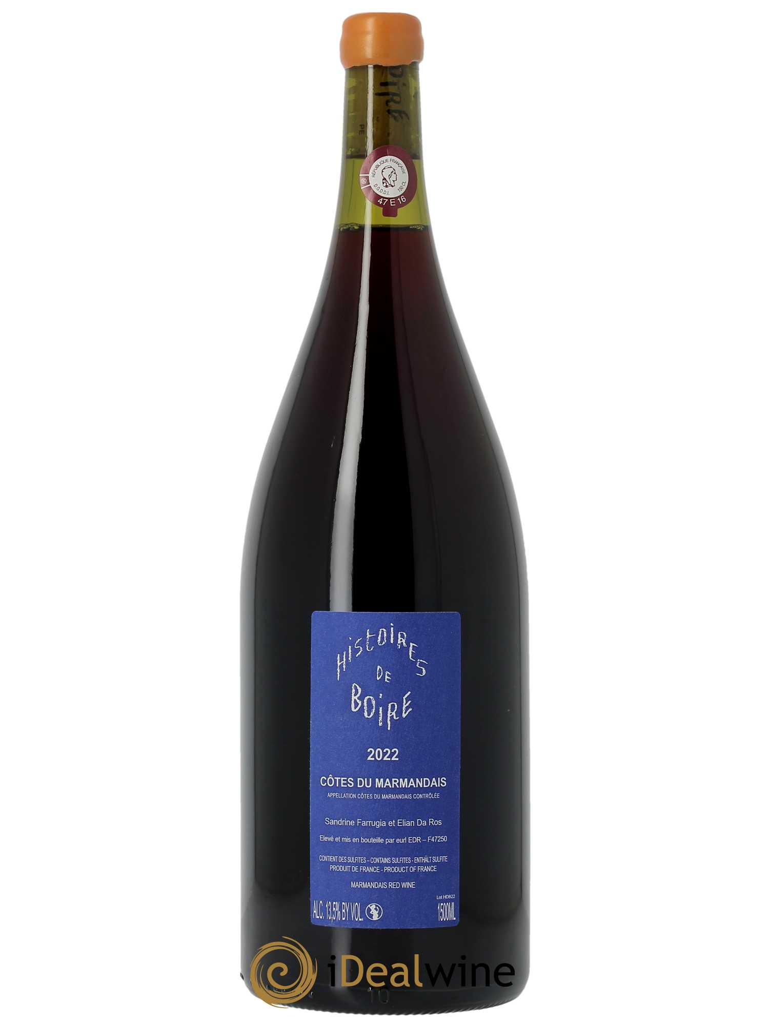 Côtes du Marmandais Histoires de Boire Elian Da Ros (Domaine) 2022 - Lot of 1 magnum - 1