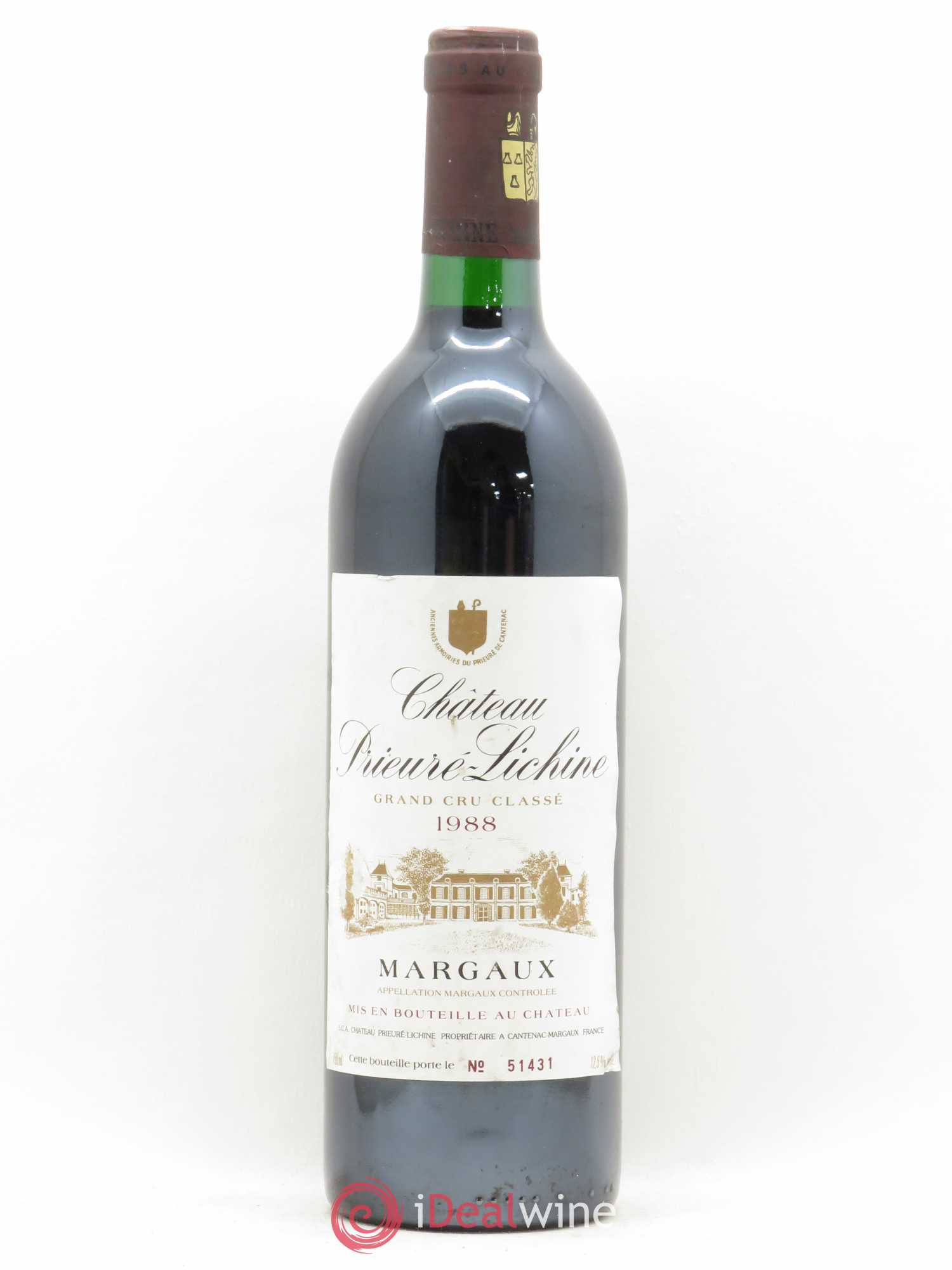 Château Prieuré Lichine 4ème Grand Cru Classé 1988 - Lot de 1 bouteille - 0