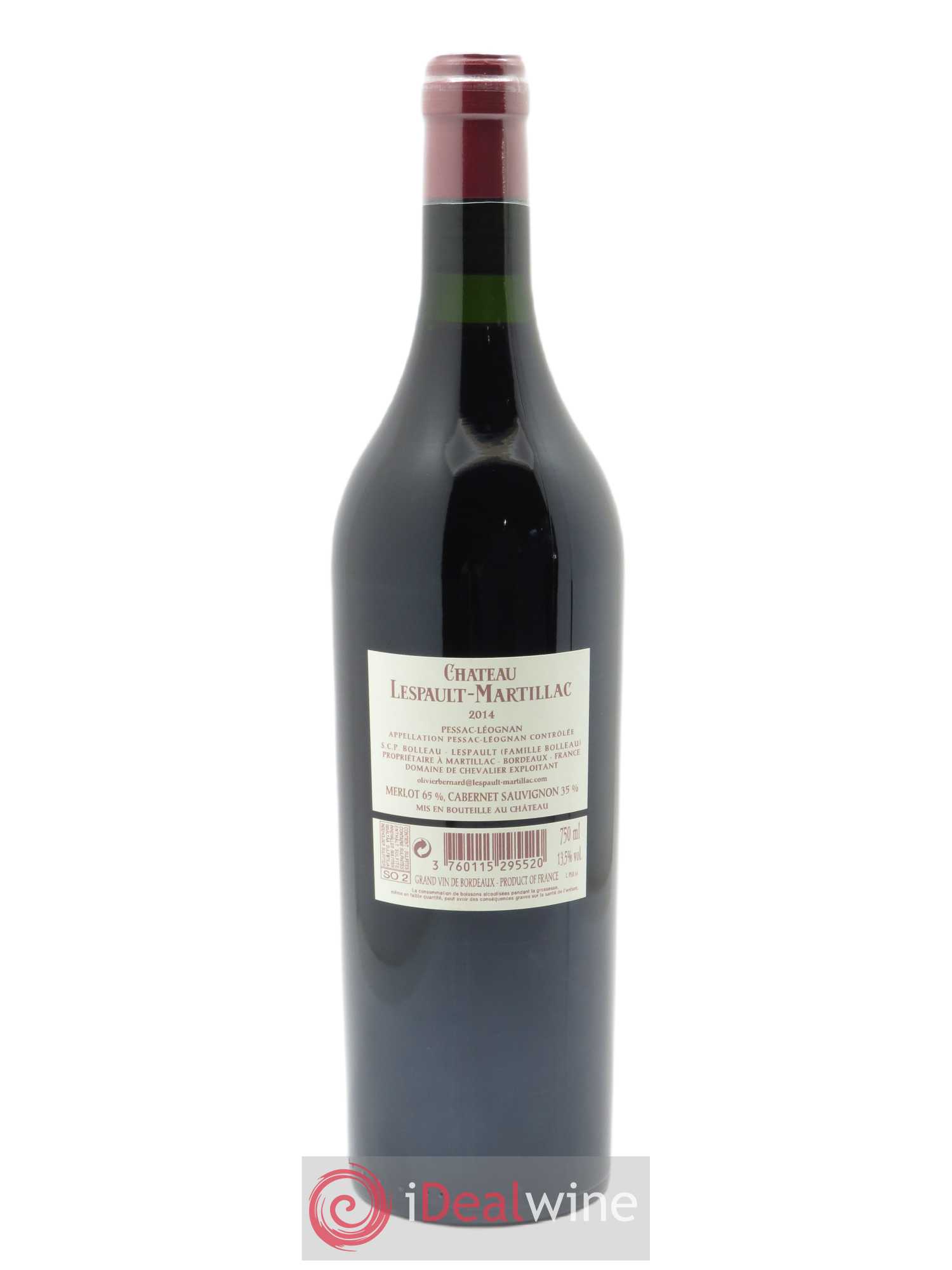 Château Lespault-Martillac 2014 - Lot de 1 bouteille - 1