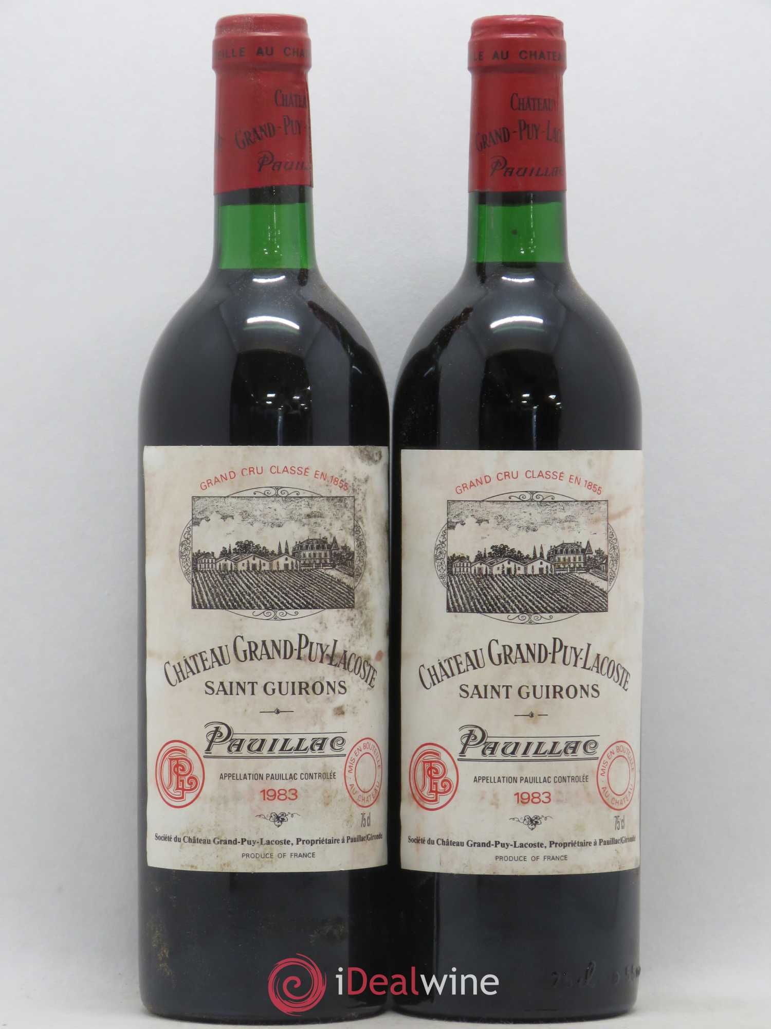 Château Grand Puy Lacoste 5ème Grand Cru Classé 1983 - Lot de 2 bouteilles - 0