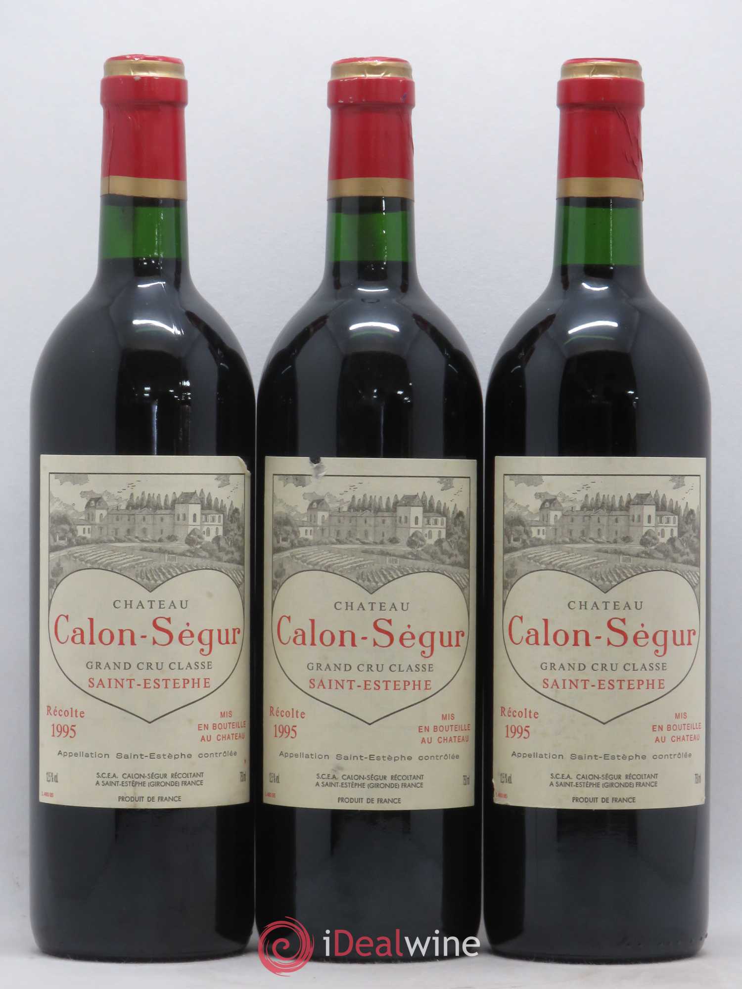Château Calon Ségur 3ème Grand Cru Classé 1995 - Lot de 3 bouteilles - 0