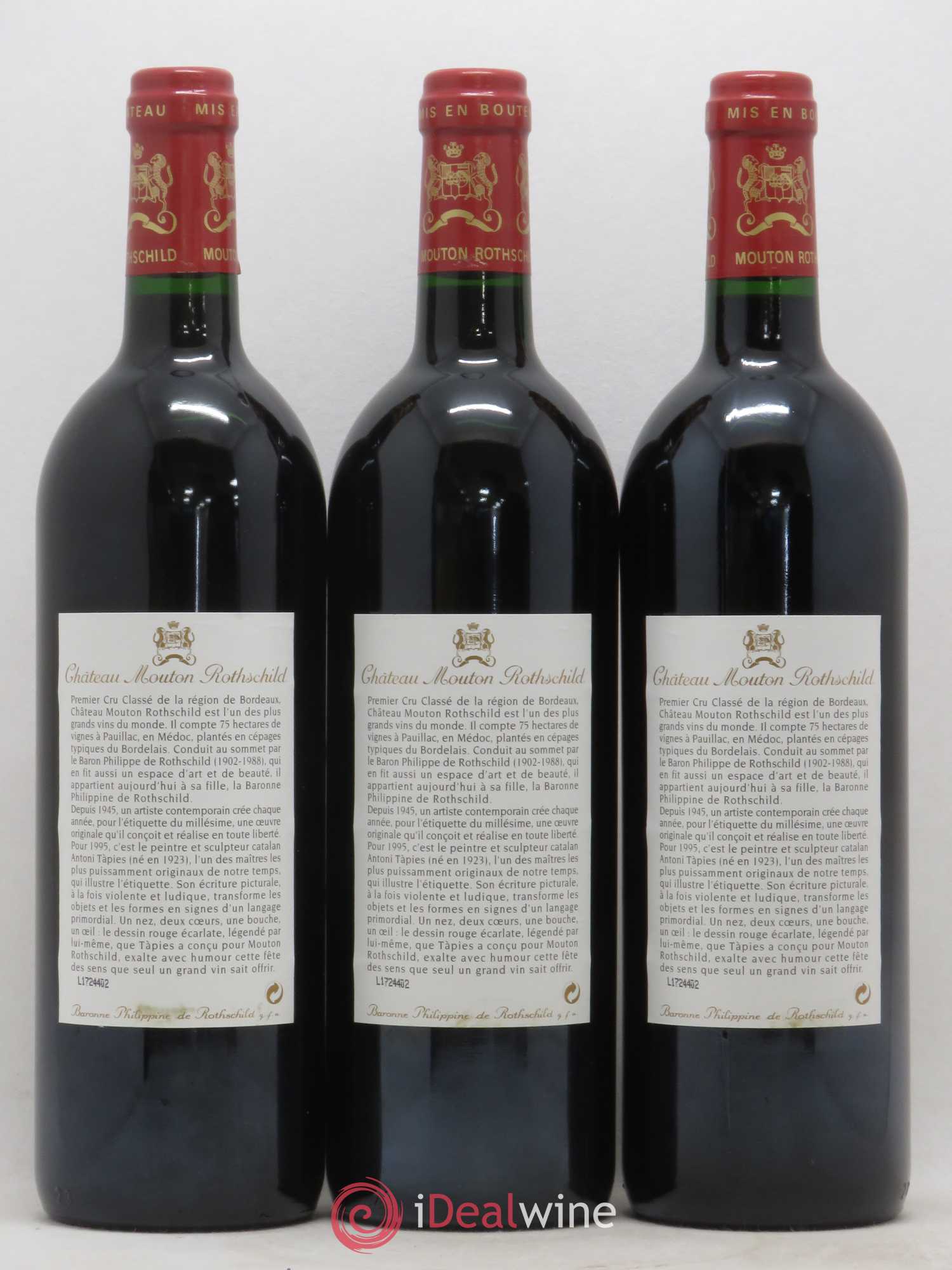 Château Mouton Rothschild 1er Grand Cru Classé 1995 - Lot de 6 bouteilles - 4