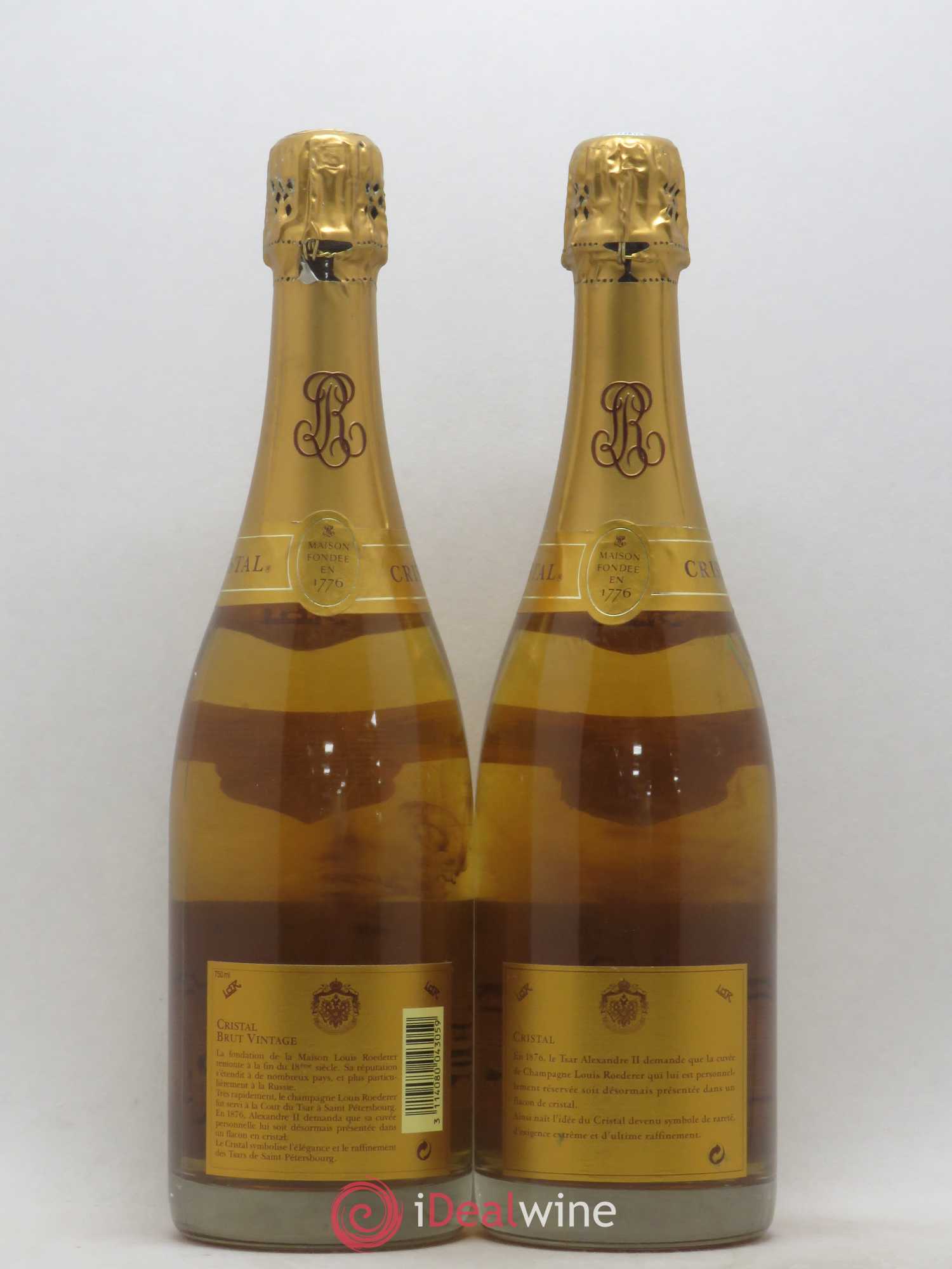 Cristal Louis Roederer 1995 - Lot de 2 bouteilles - 1