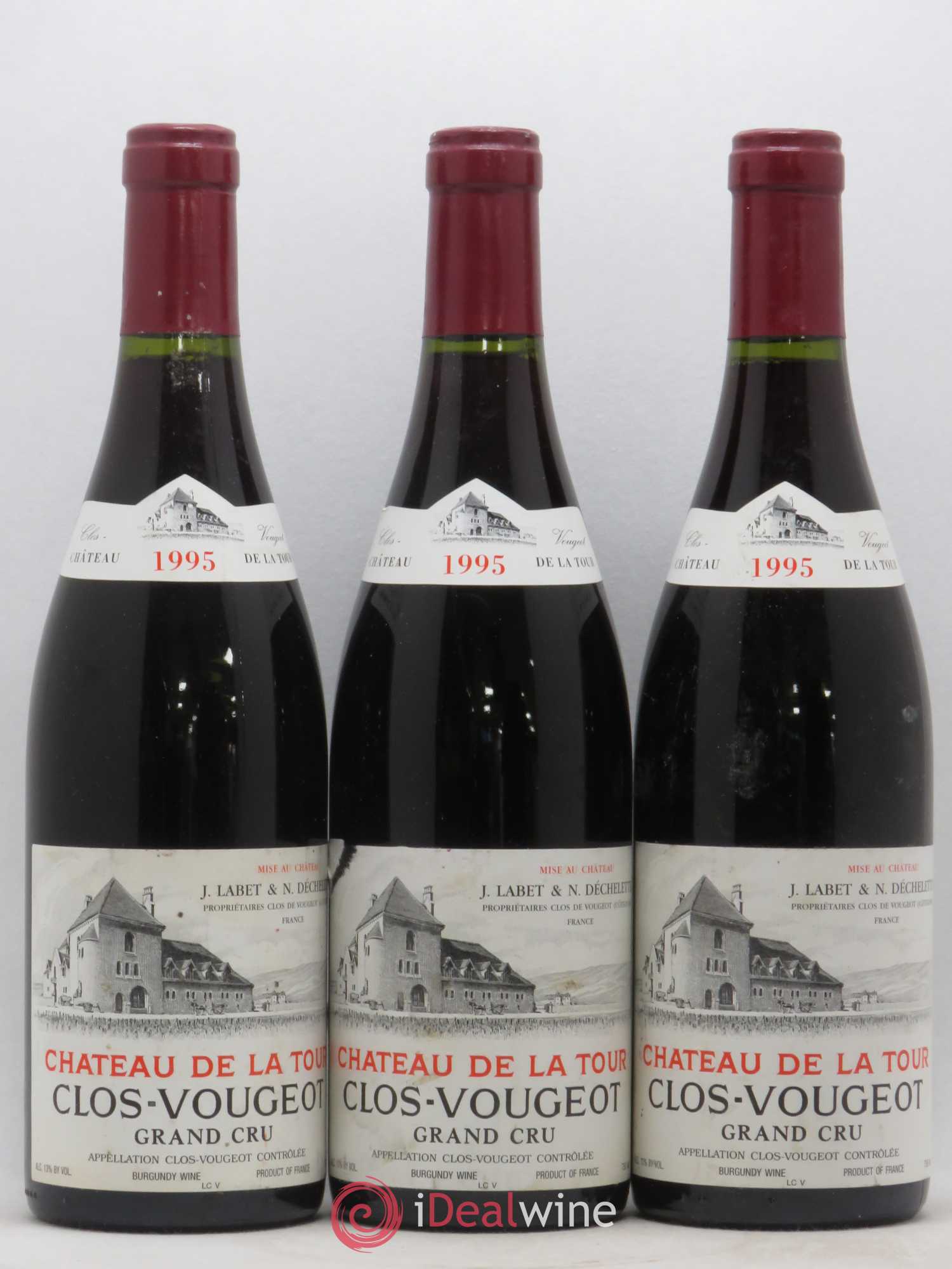 Clos de Vougeot Grand Cru Château de La Tour 1995 - Lot de 3 bouteilles - 0