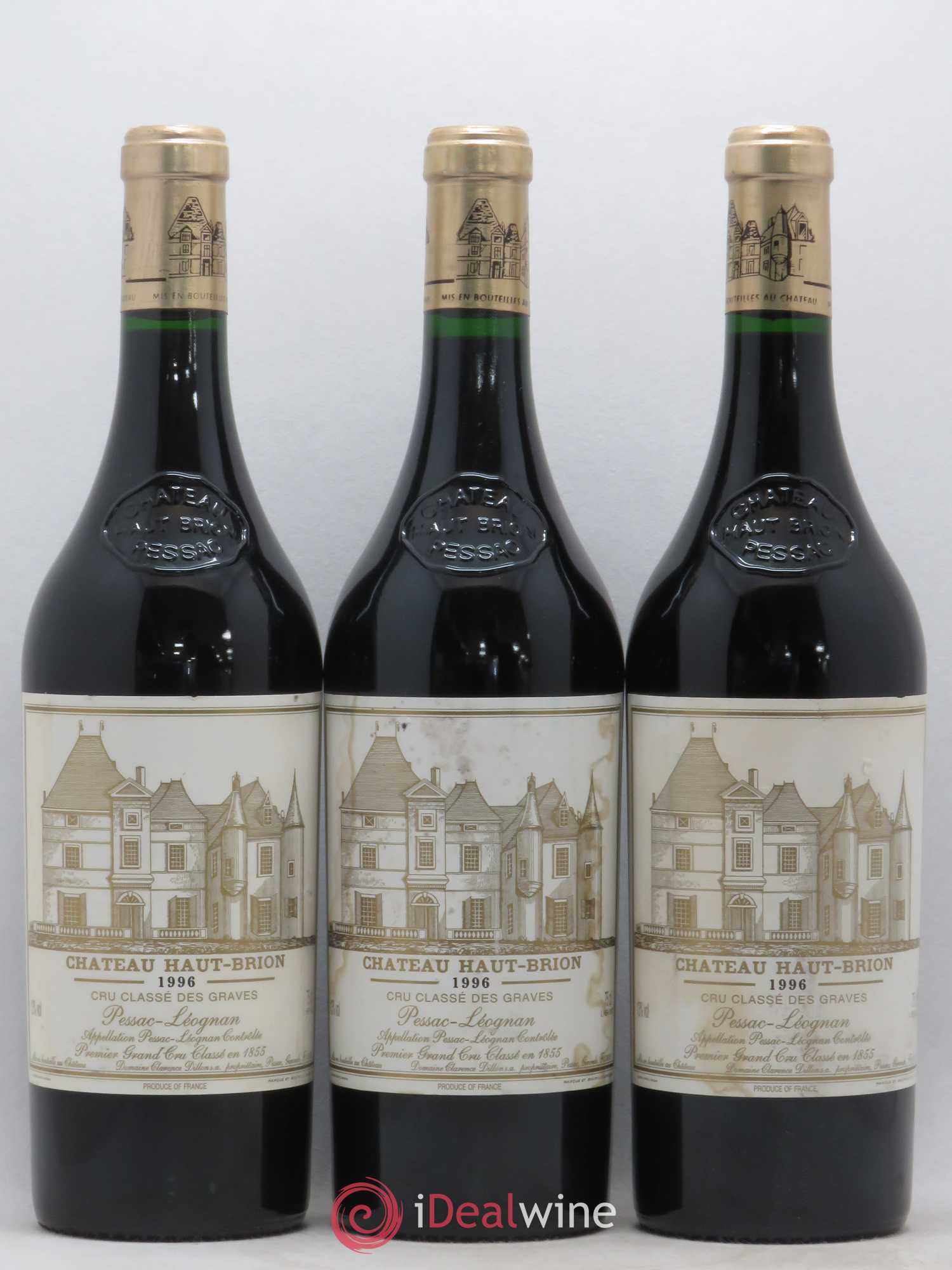 Château Haut Brion 1er Grand Cru Classé 1996 - Lot de 3 bouteilles - 0