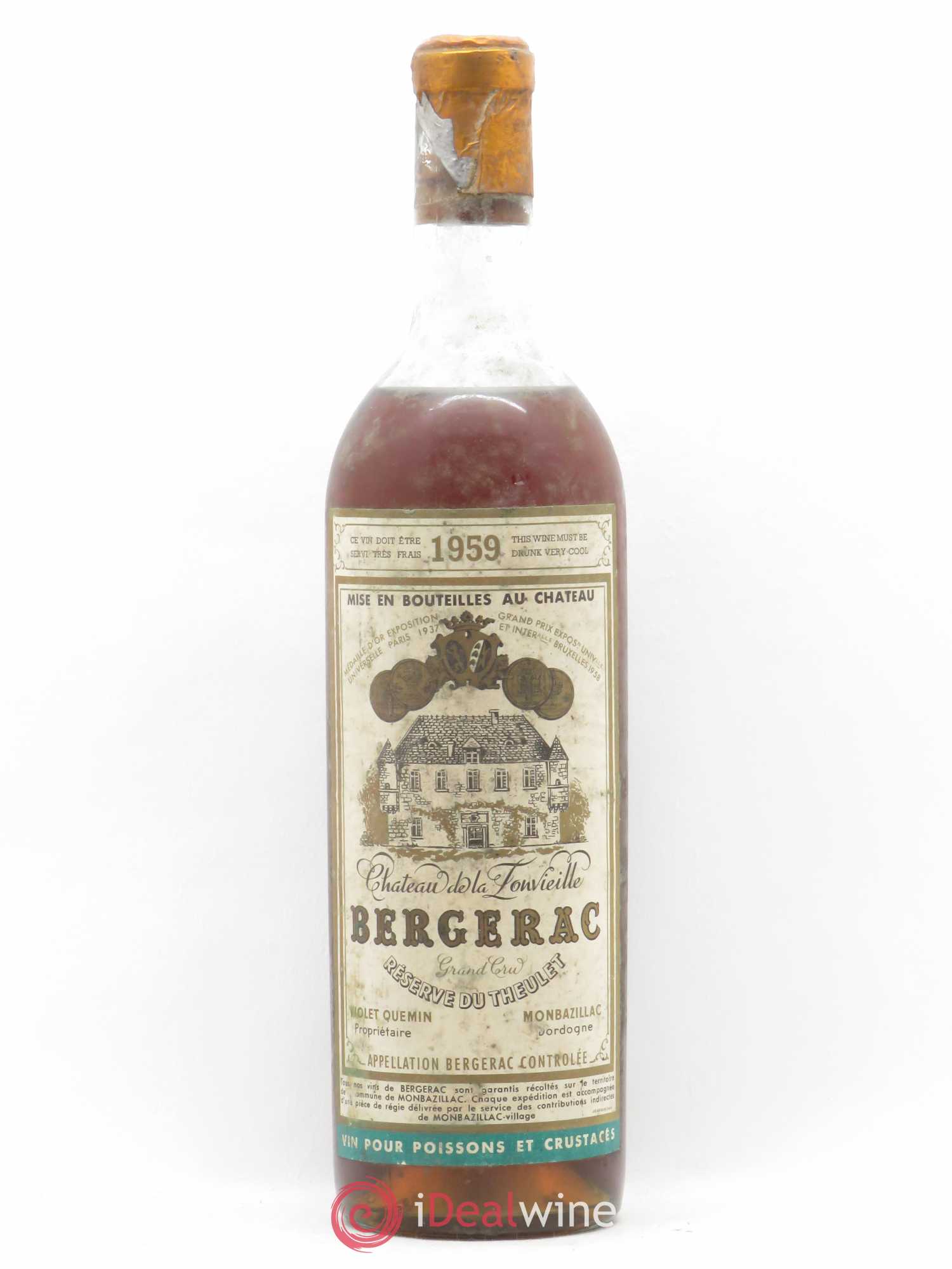 Monbazillac Château de la Fonvieille Reserve du Theulet 1959 - Posten von 1 Flasche - 0