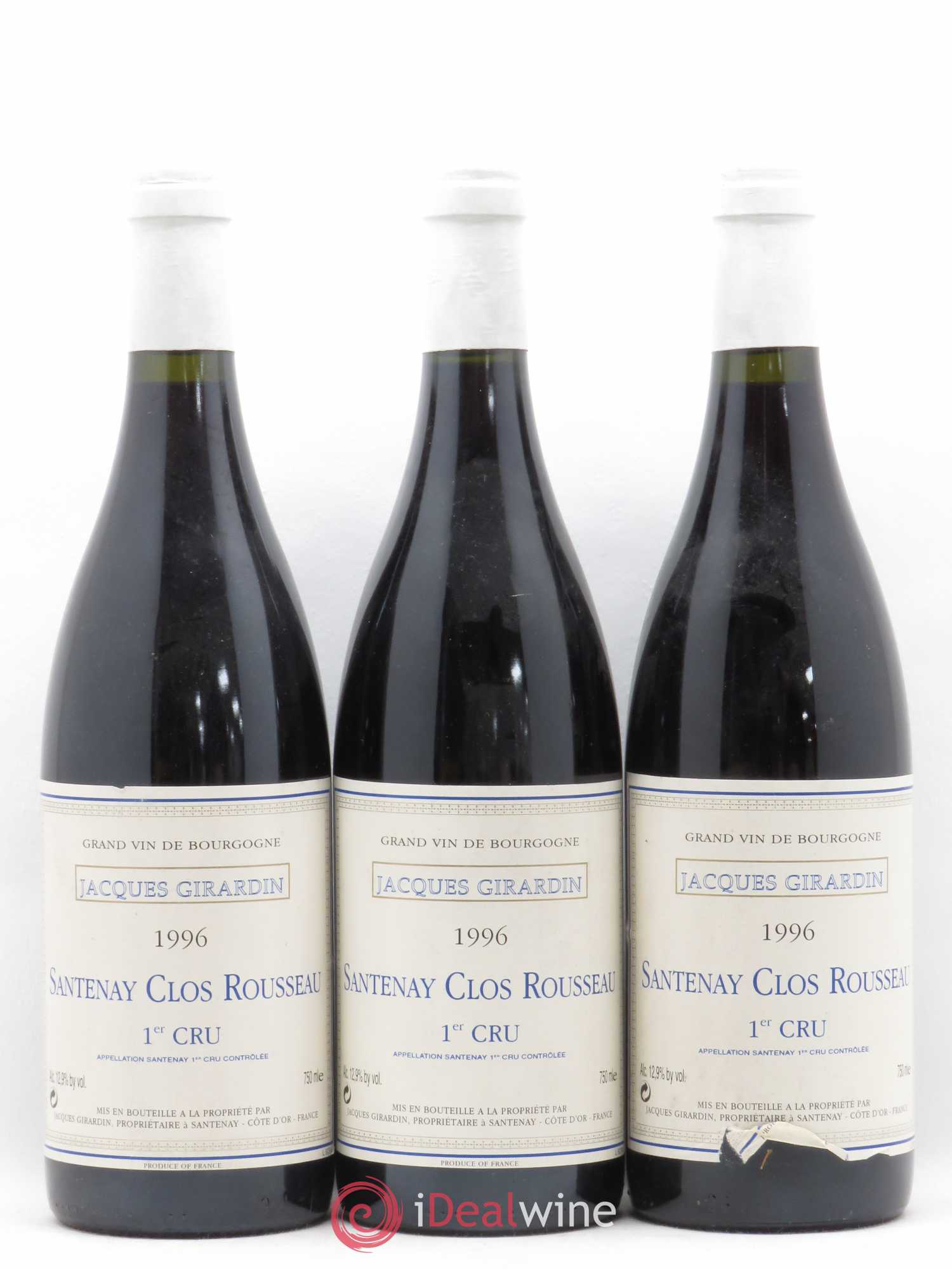 Santenay 1er Cru Clos Rousseau Girardin 1996 - Lot de 3 bouteilles - 0
