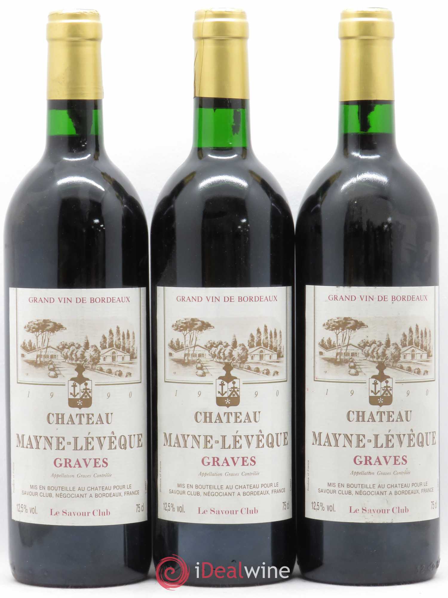 Graves Château Mayne Leveque 1990 - Posten von 3 Flaschen - 0
