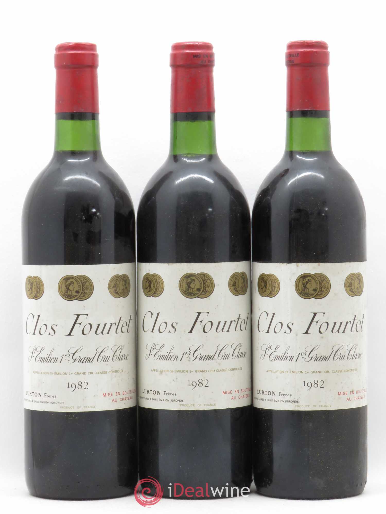 Clos Fourtet 1er Grand Cru Classé B 1982 - Lot de 3 bouteilles - 0
