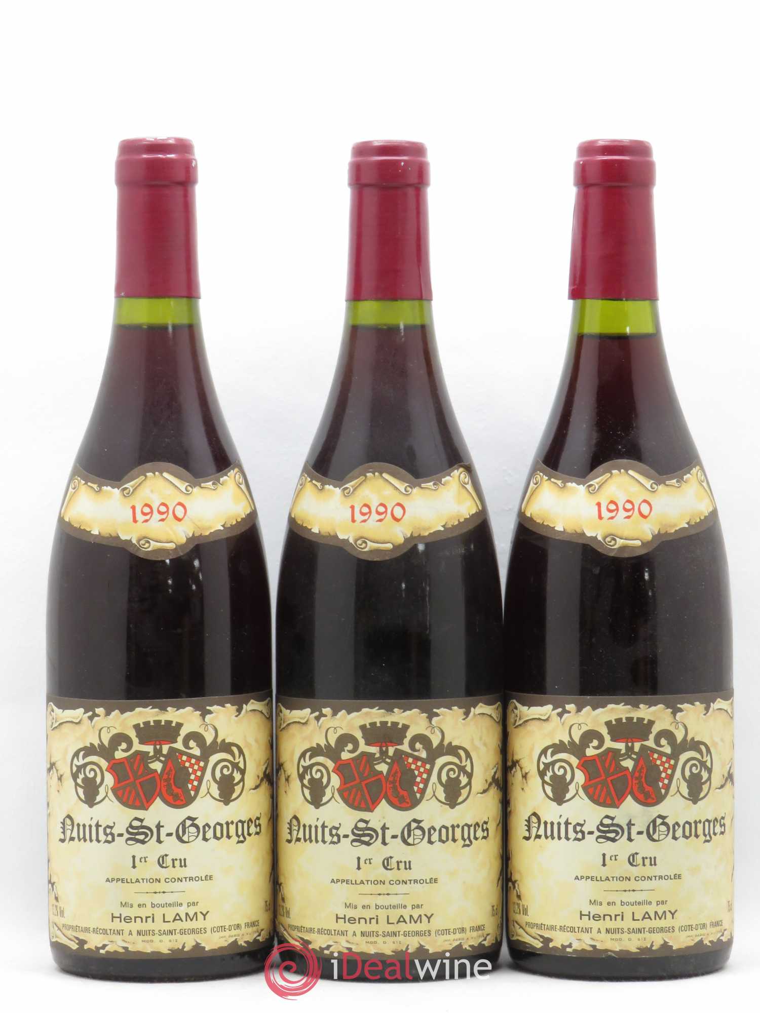 Nuits-Saint-Georges 1er Cru Domaine Henry Lamy 1990 - Posten von 3 Flaschen - 0