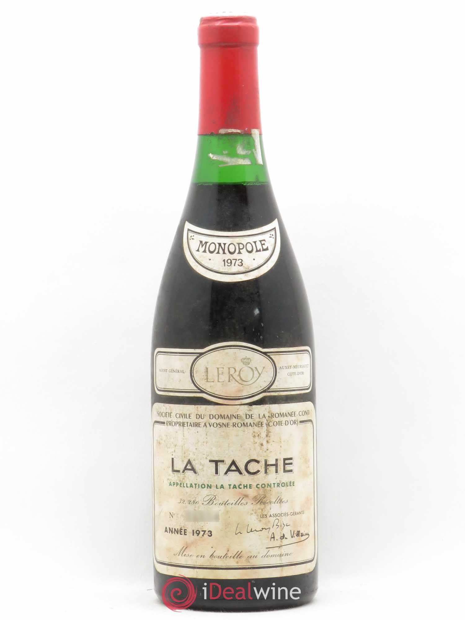 La Tâche Grand Cru Domaine de la Romanée-Conti 1973 - Lot de 1 bouteille - 0