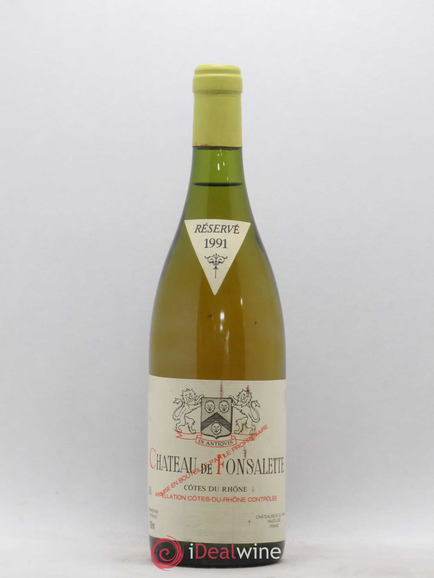 Côtes-du-Rhône Château de Fonsalette Emmanuel Reynaud 1991 - Lot de 1 bouteille - 0