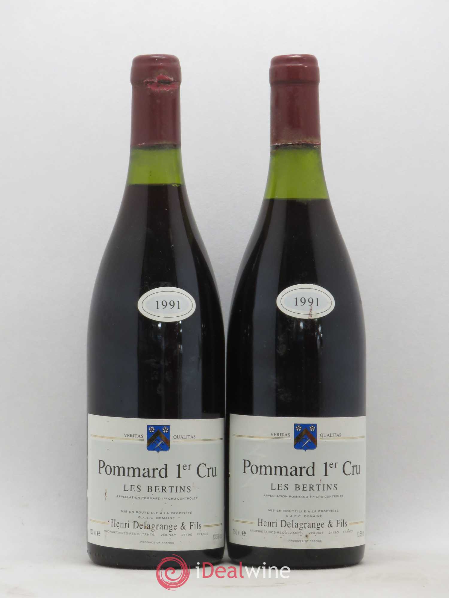 Pommard 1er Cru Les Bertins Henri Delagrange 1991 - Posten von 2 Flaschen - 0