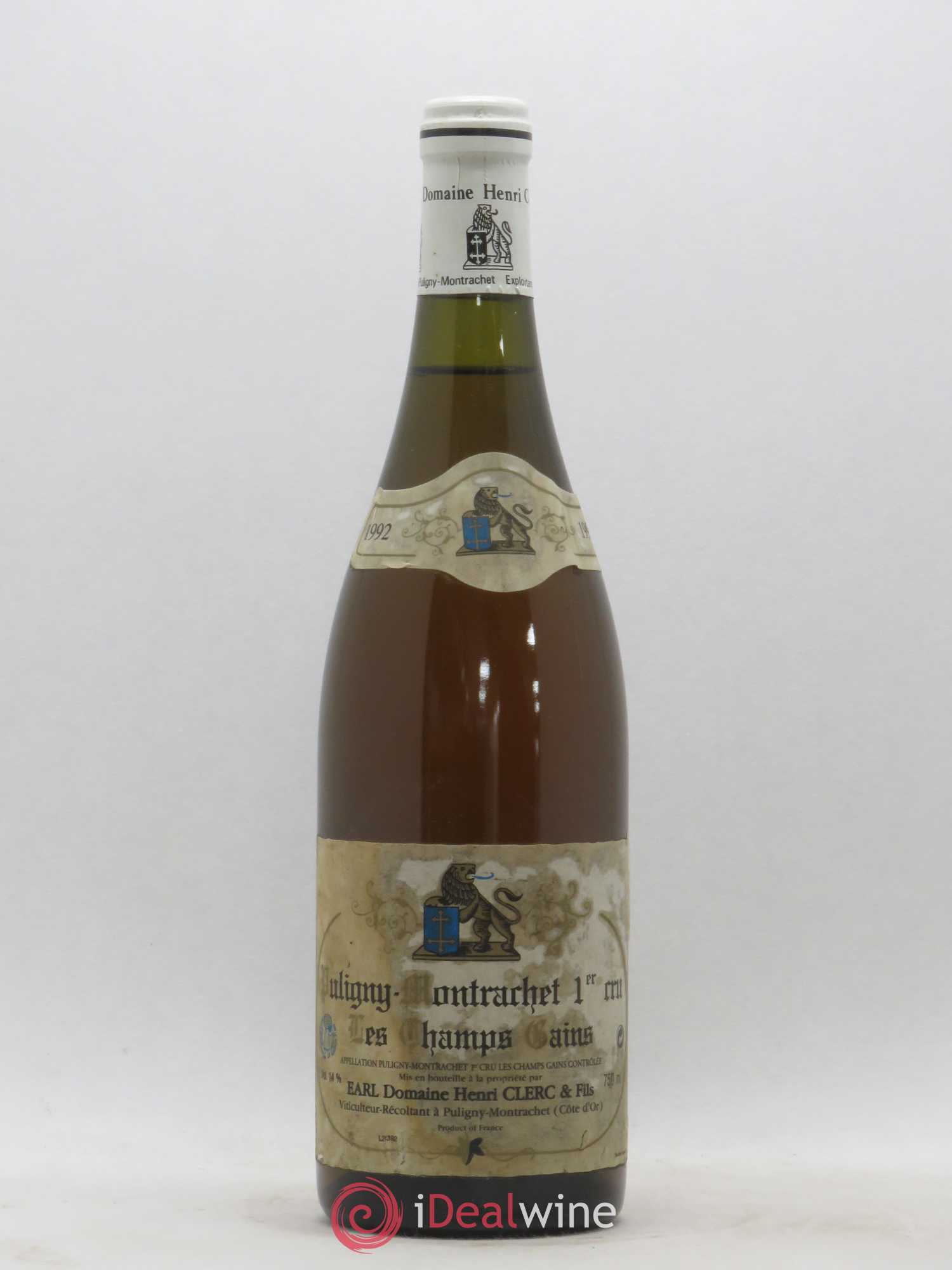 Puligny-Montrachet 1er Cru Les Champs Gains Henri Clerc 1992 - Posten von 1 Flasche - 0