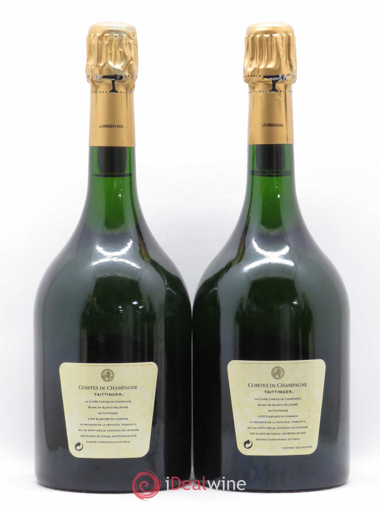 Comtes de Champagne Taittinger 1995 - Lot de 2 bouteilles - 1