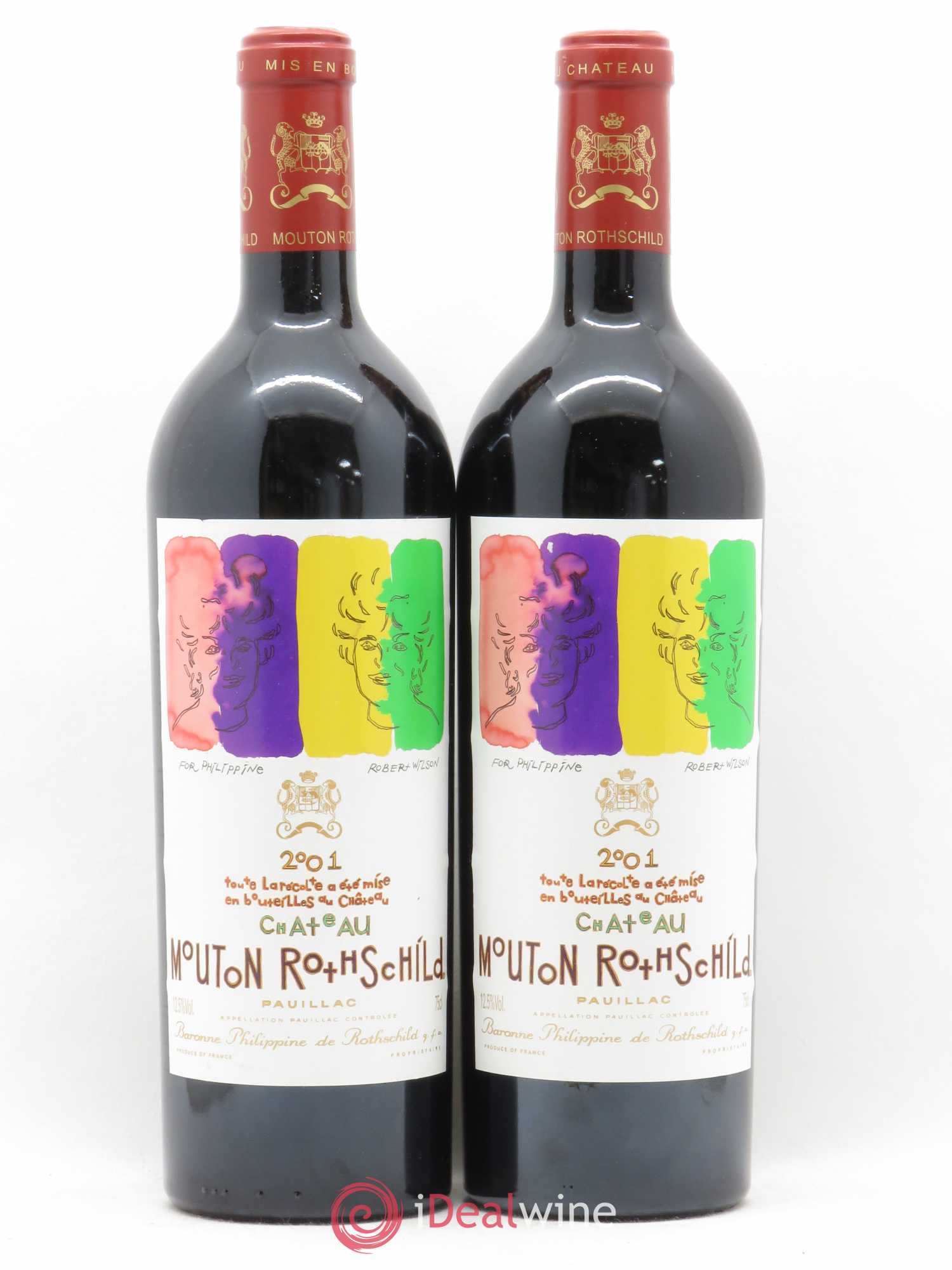 Château Mouton Rothschild 1er Grand Cru Classé 2001 - Lot de 2 bouteilles - 0
