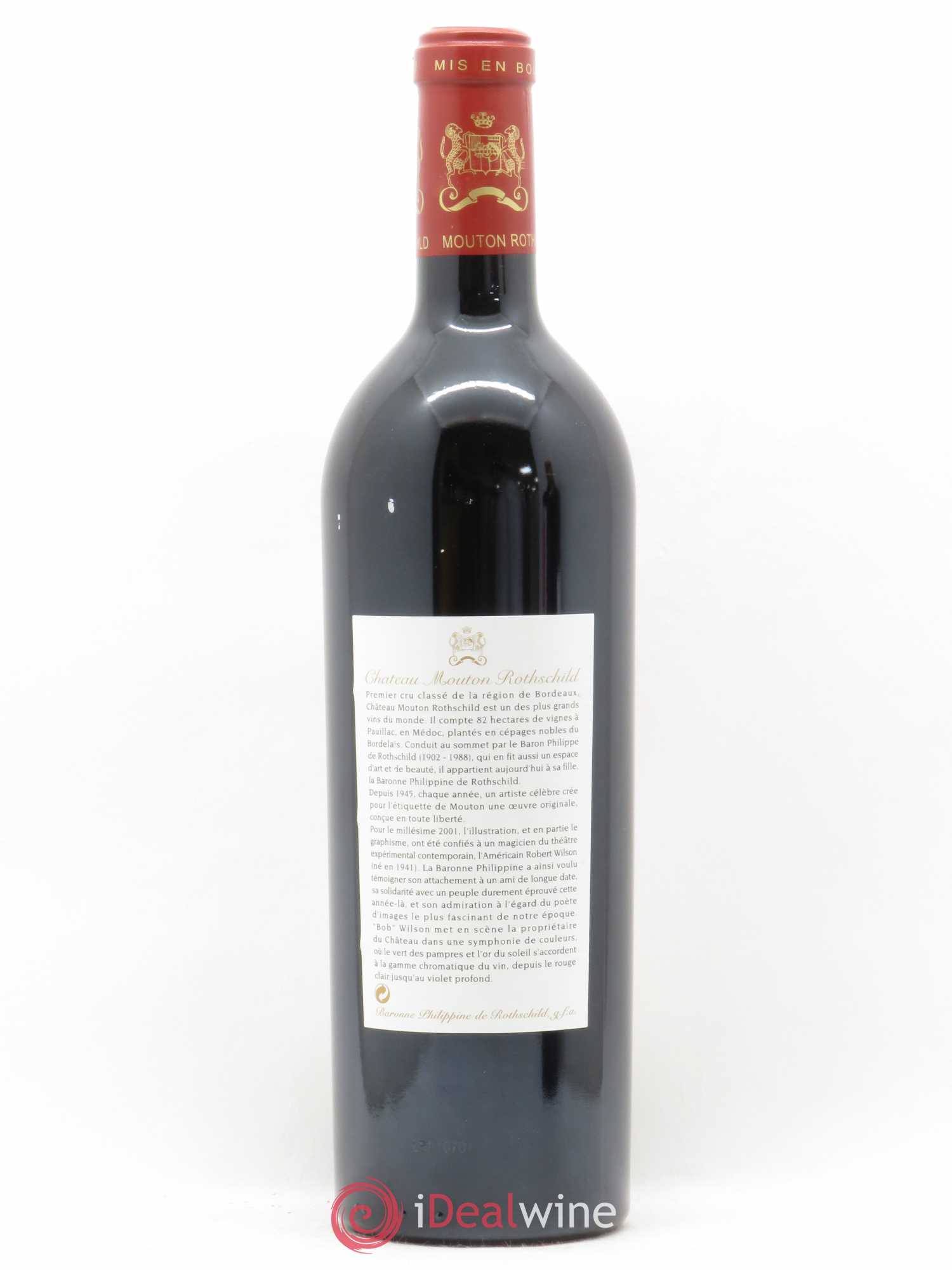 Château Mouton Rothschild 1er Grand Cru Classé 2001 - Lot de 1 bouteille - 1