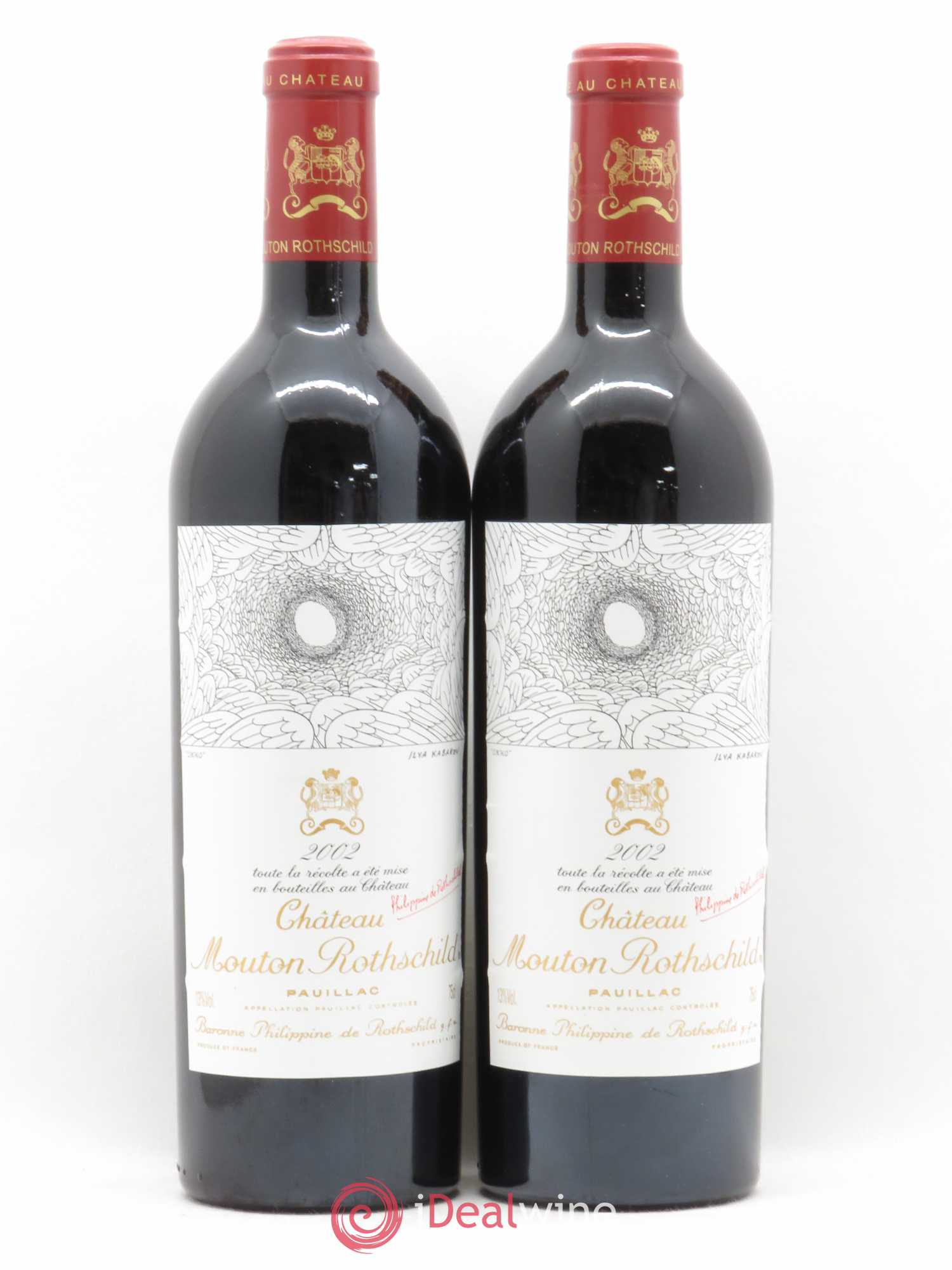 Château Mouton Rothschild 1er Grand Cru Classé 2002 - Lot de 2 bouteilles - 0