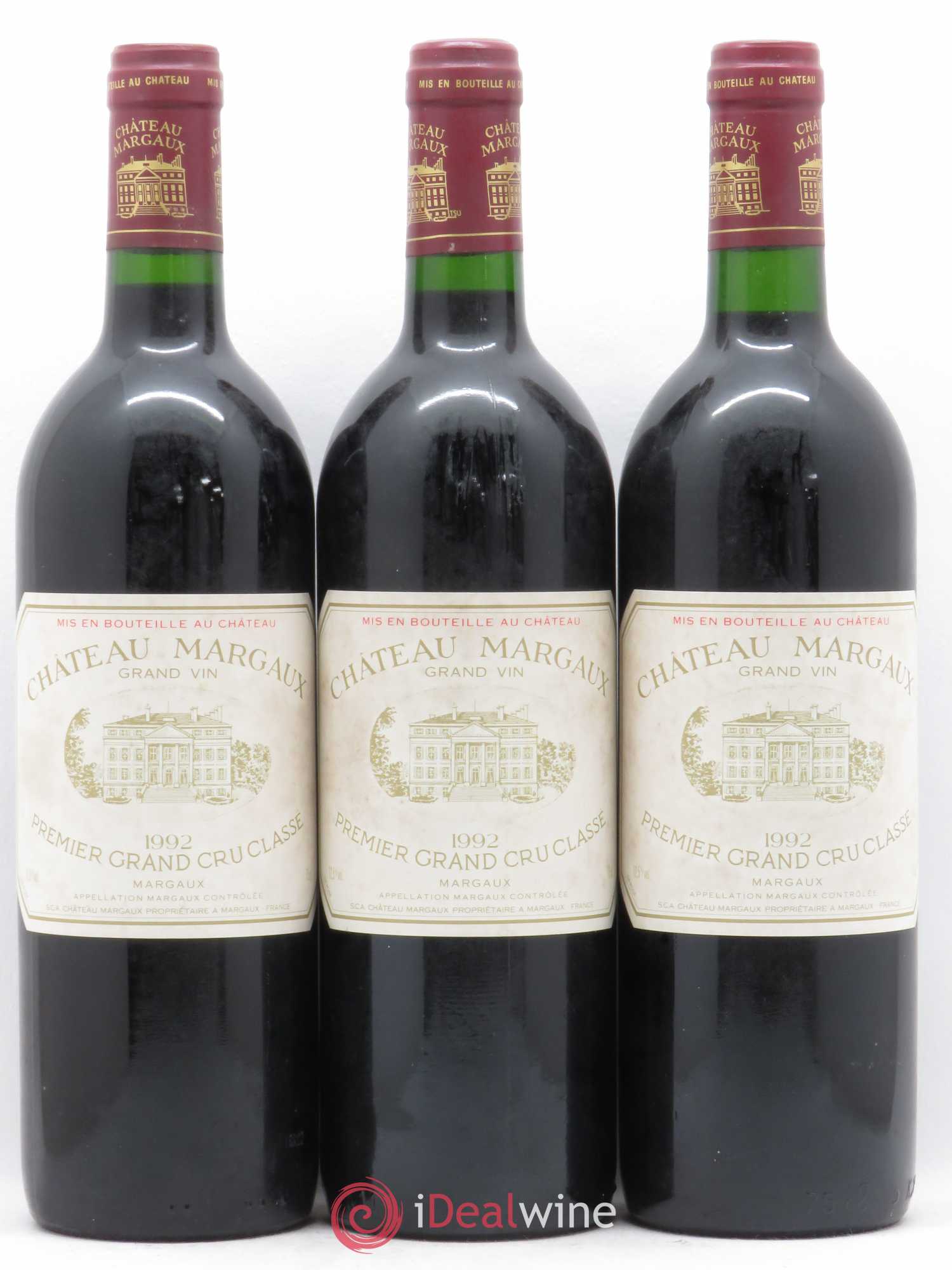 Château Margaux 1er Grand Cru Classé 1992 - Lot de 3 bouteilles - 0