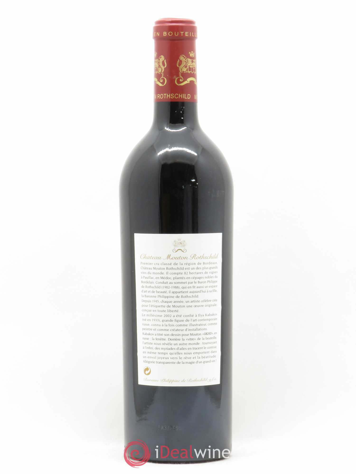 Château Mouton Rothschild 1er Grand Cru Classé 2002 - Lot de 1 bouteille - 1