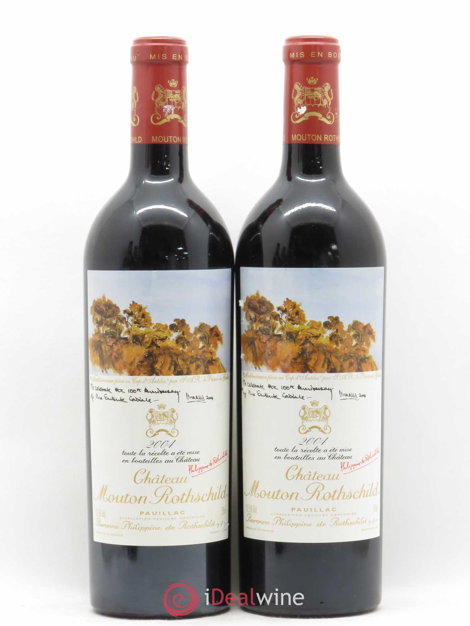 Château Mouton Rothschild 1er Grand Cru Classé 2004 - Lot de 2 bouteilles - 0