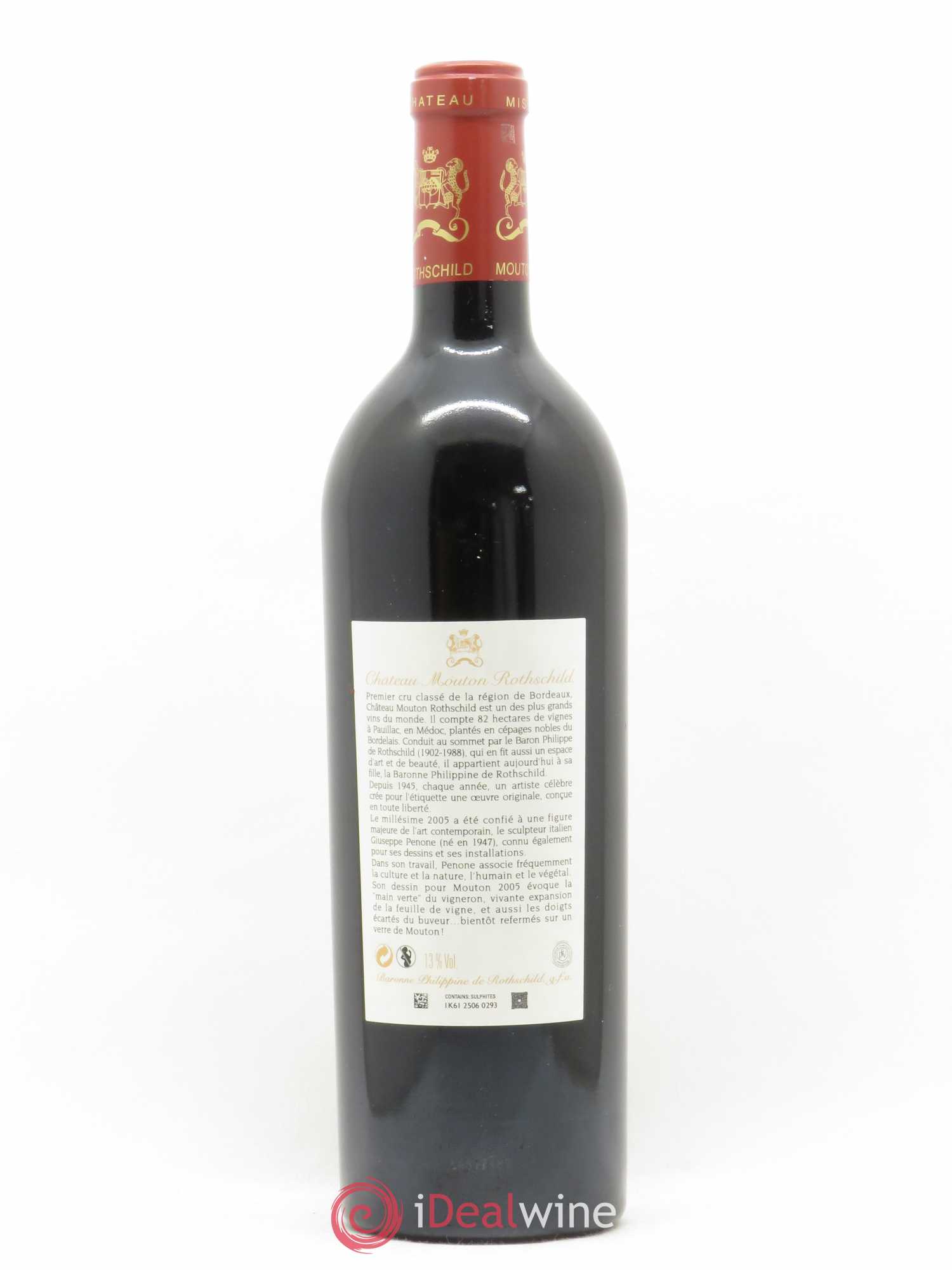 Château Mouton Rothschild 1er Grand Cru Classé 2005 - Lot de 1 bouteille - 1