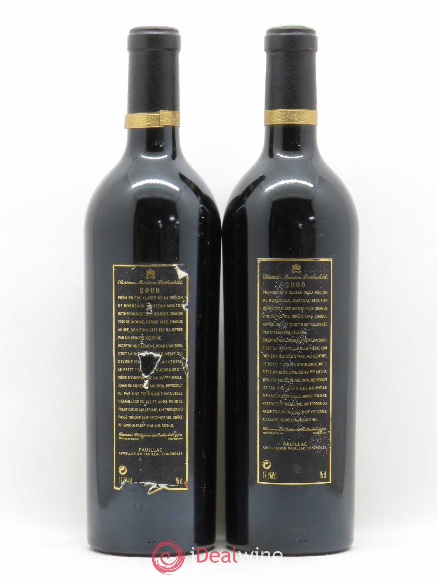 Château Mouton Rothschild 1er Grand Cru Classé 2000 - Lot de 2 bouteilles - 1