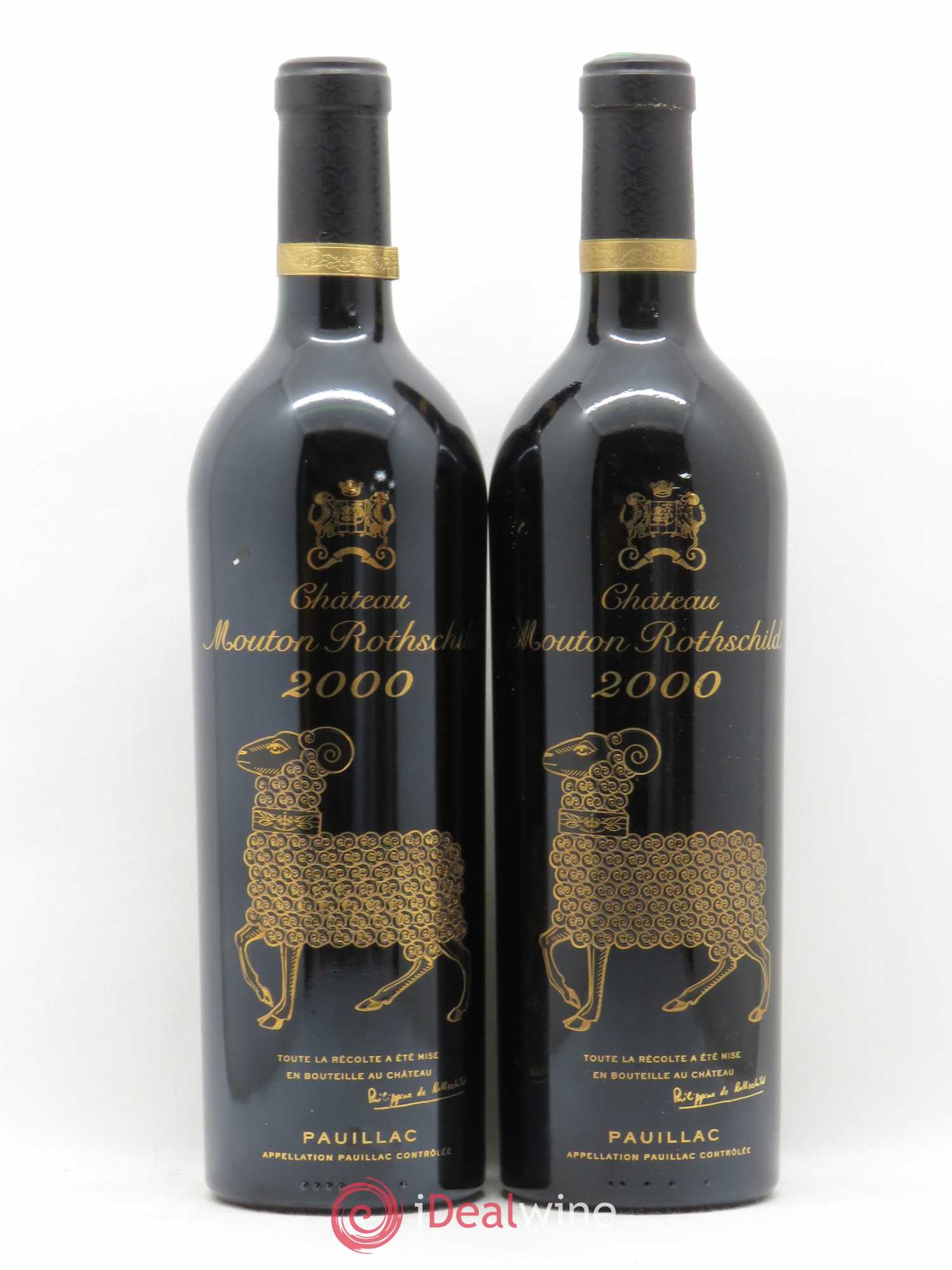 Château Mouton Rothschild 1er Grand Cru Classé 2000 - Lot de 2 bouteilles - 0