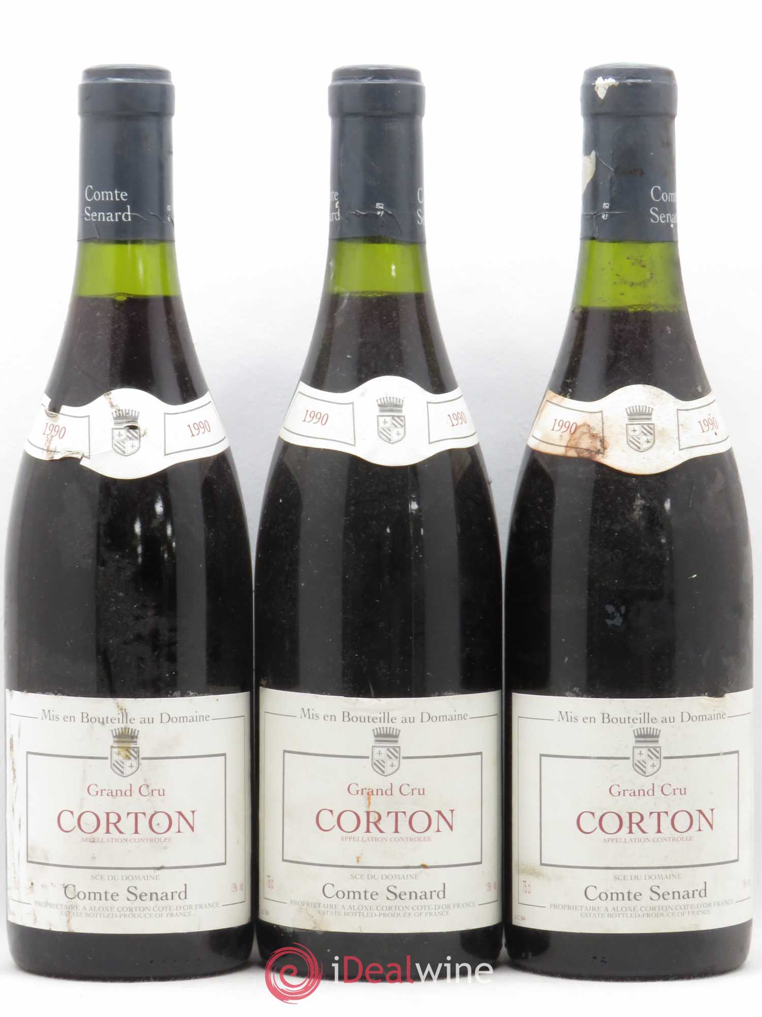 Corton Grand Cru Comte Senard 1990 - Lot de 3 bouteilles - 0