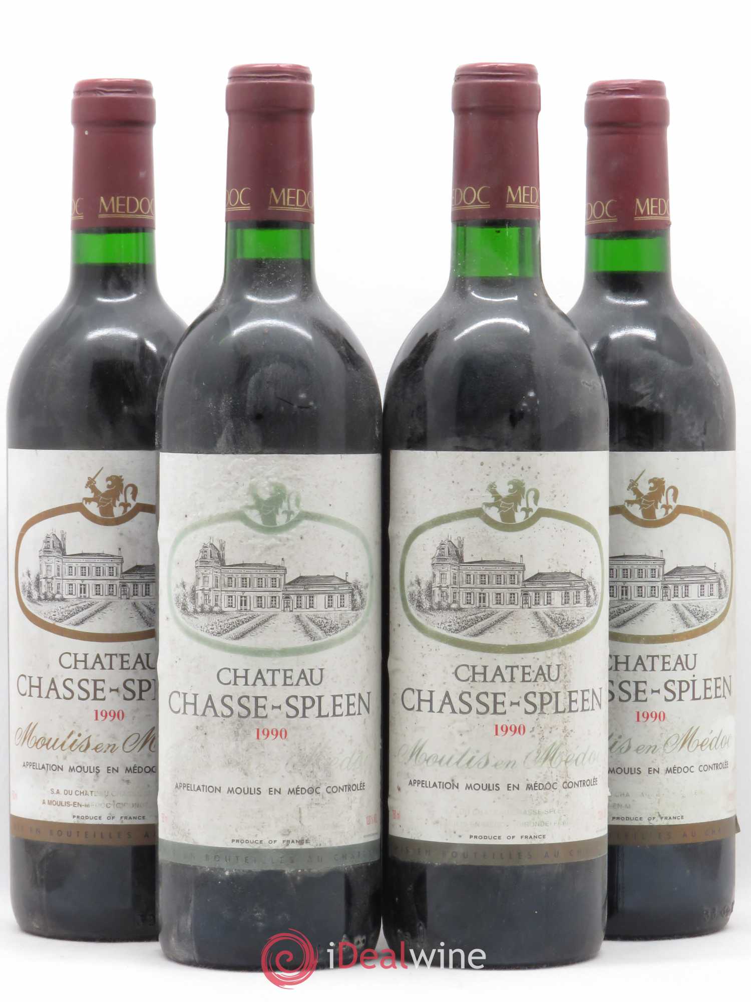 Château Chasse Spleen 1990 - Lot de 4 bouteilles - 0