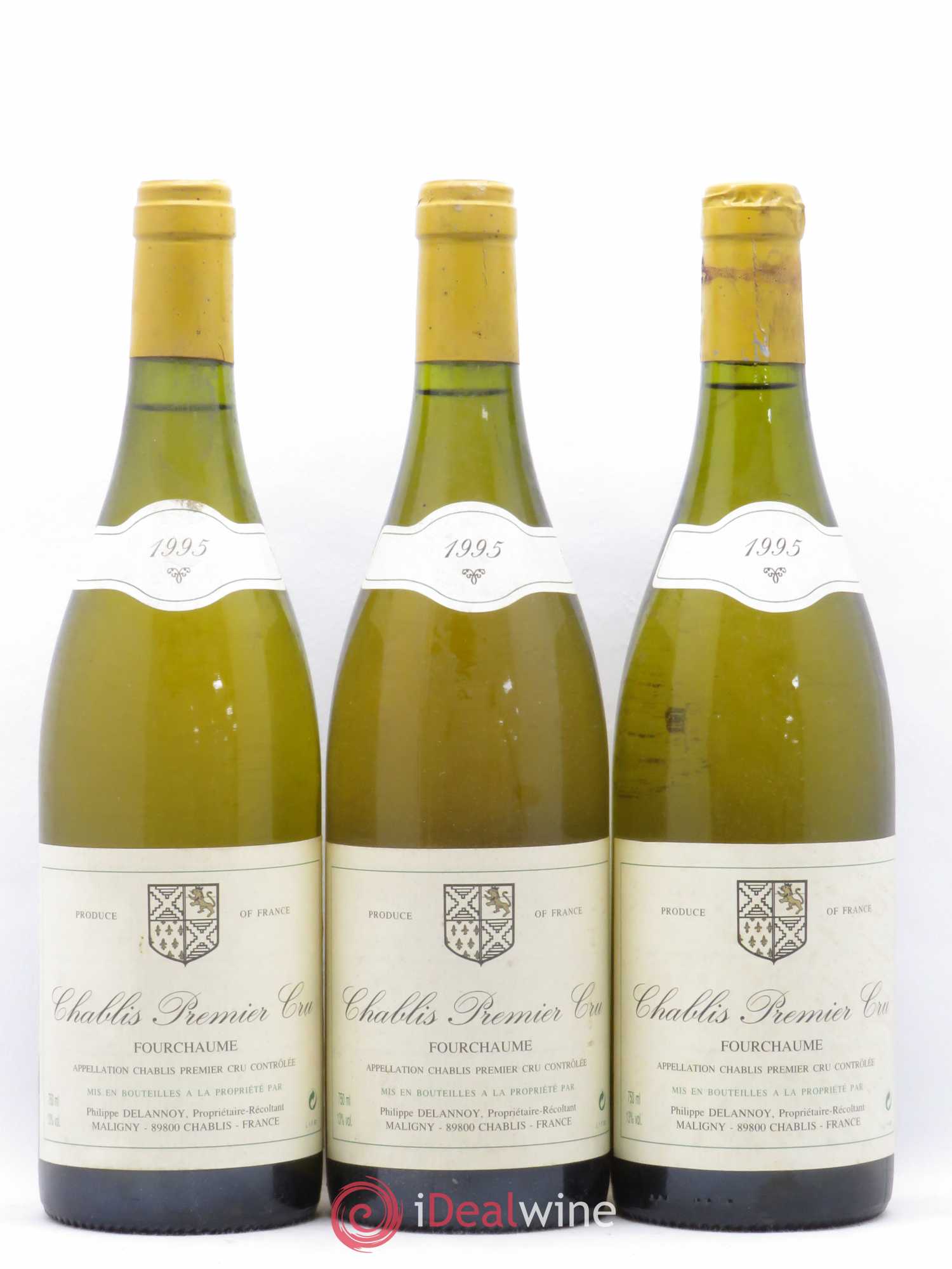Chablis 1er Cru Fourchaume Philippe Delannoy 1995 - Posten von 3 Flaschen - 0