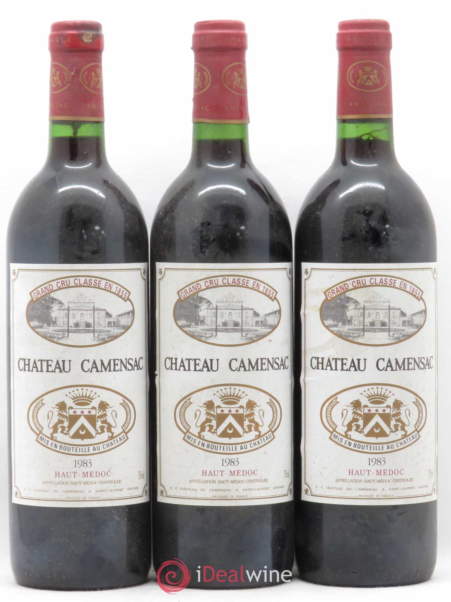 Château Camensac 5ème Grand Cru Classé 1983 - Lot de 3 bouteilles - 0