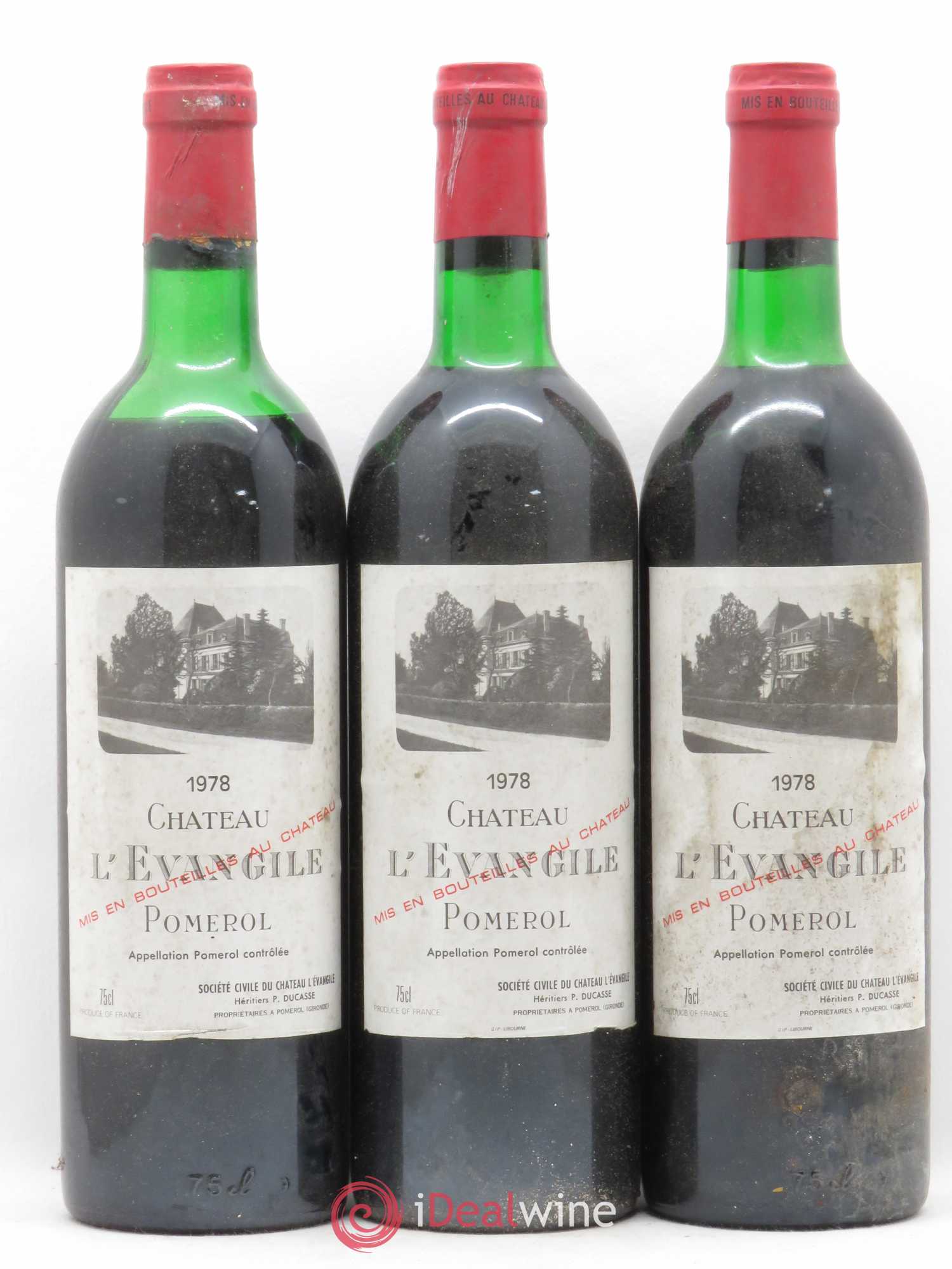 Château l' Évangile 1978 - Lot de 3 bouteilles - 0