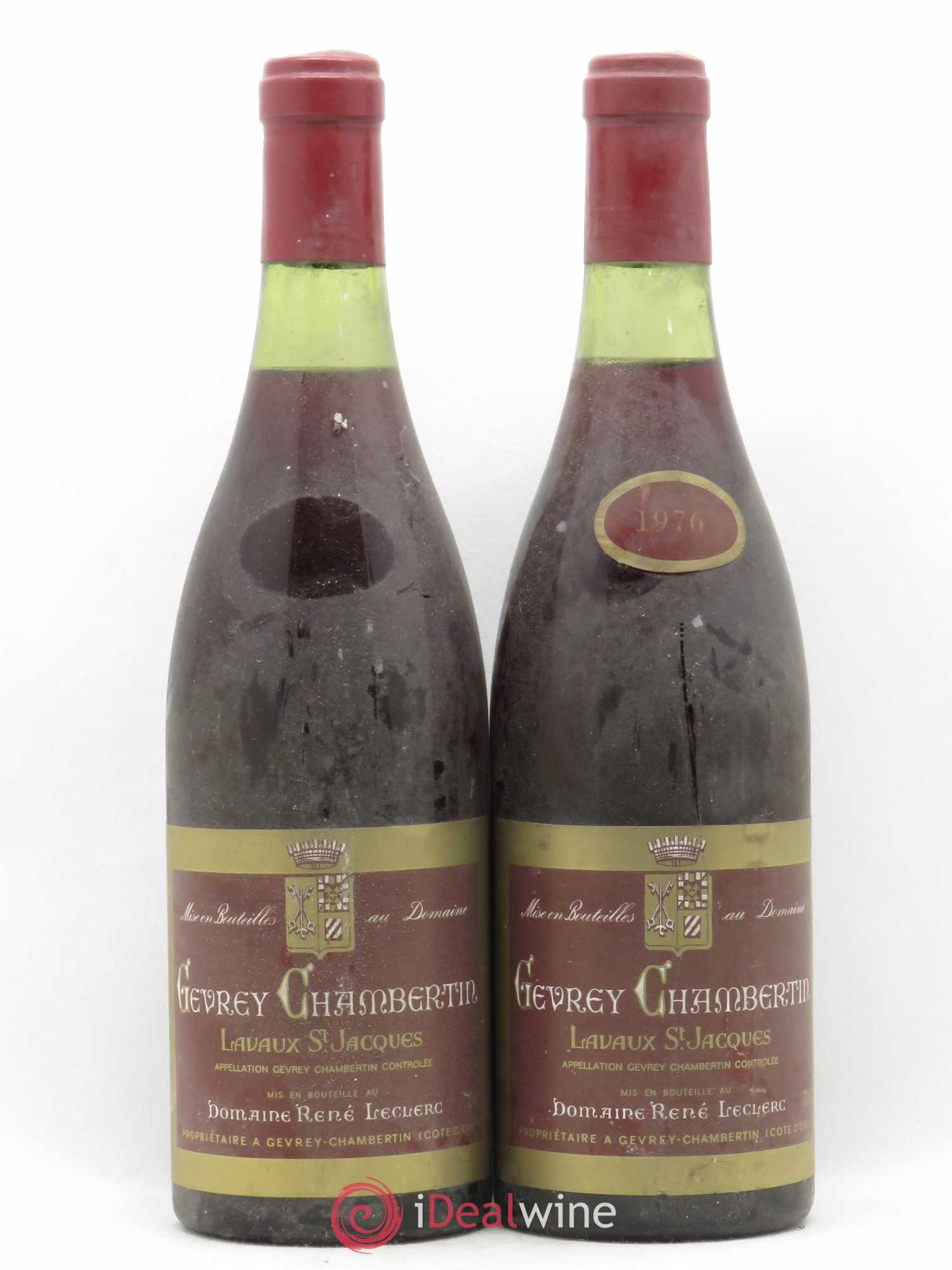 Gevrey-Chambertin Lavaux Saint Jacques René Leclerc 1976 - Lot de 2 bouteilles - 0