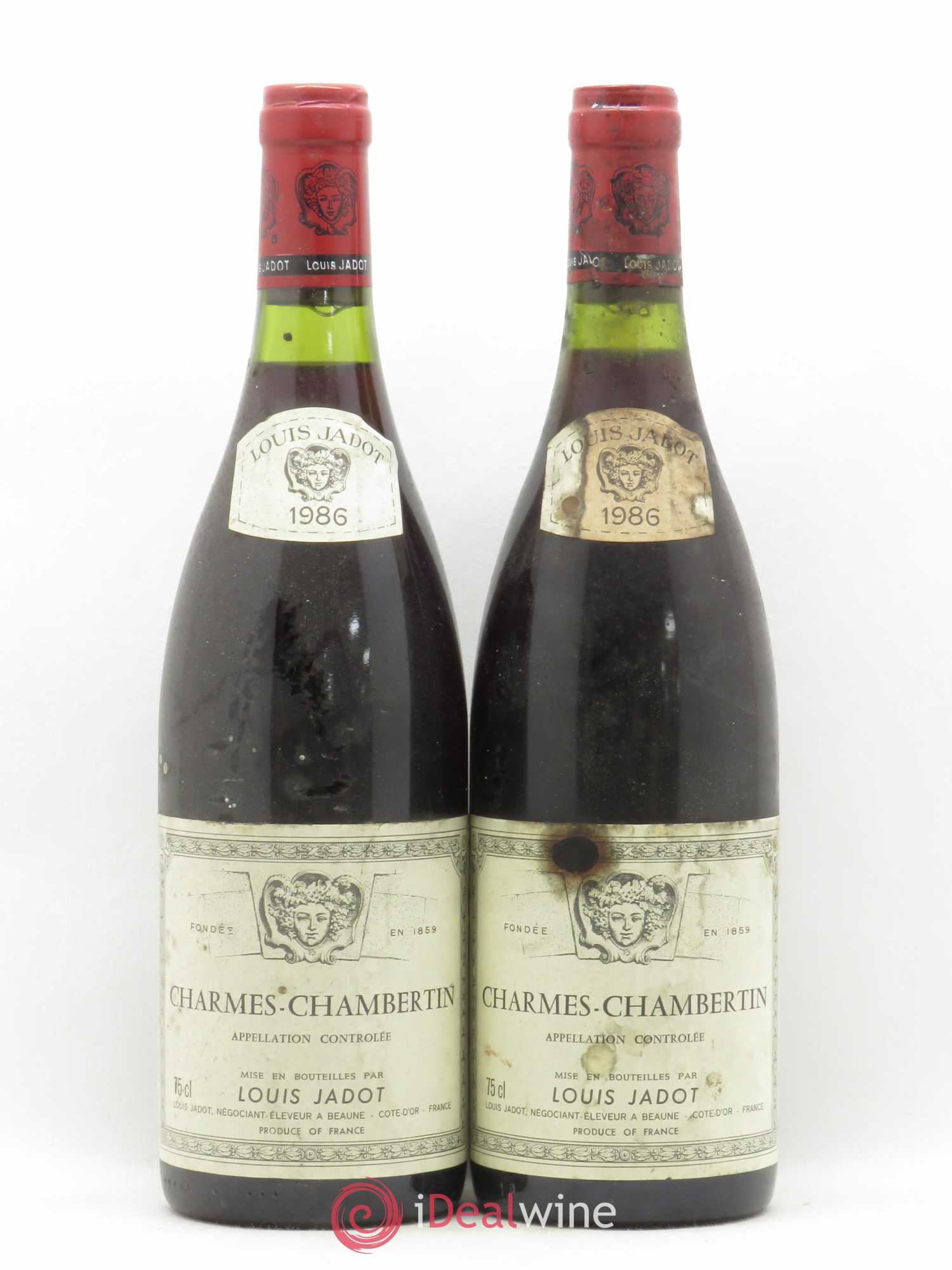 Charmes-Chambertin Grand Cru Maison Louis Jadot 1986 - Lot de 2 bouteilles - 0