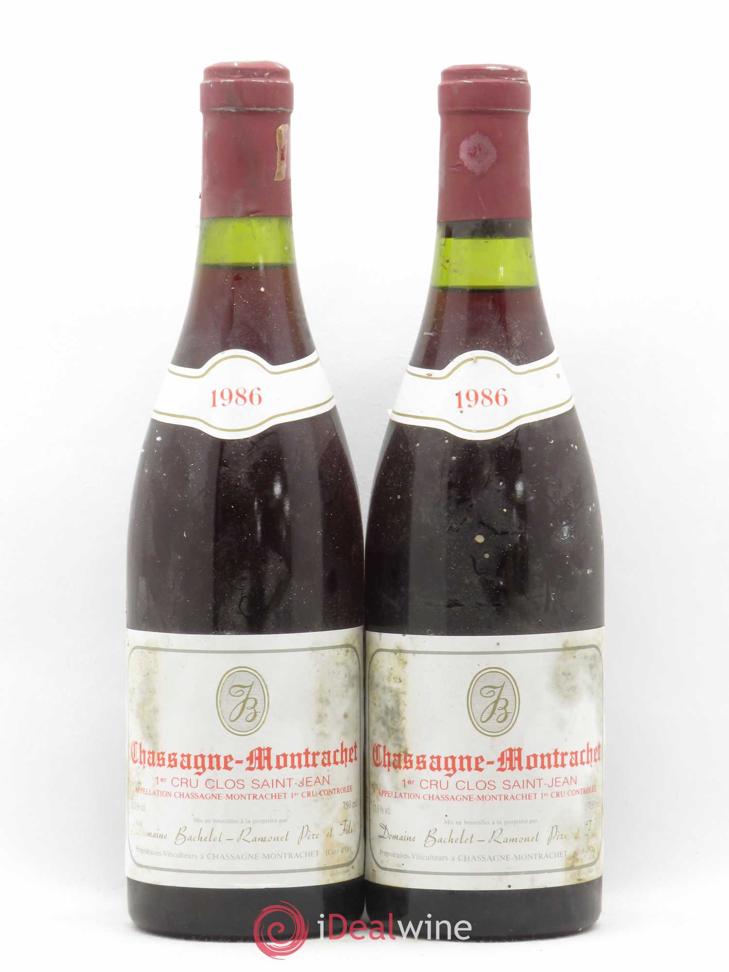 Chassagne-Montrachet 1er Cru Clos Saint Jean Bachelet Ramonet 1986 - Lot de 2 bouteilles - 0
